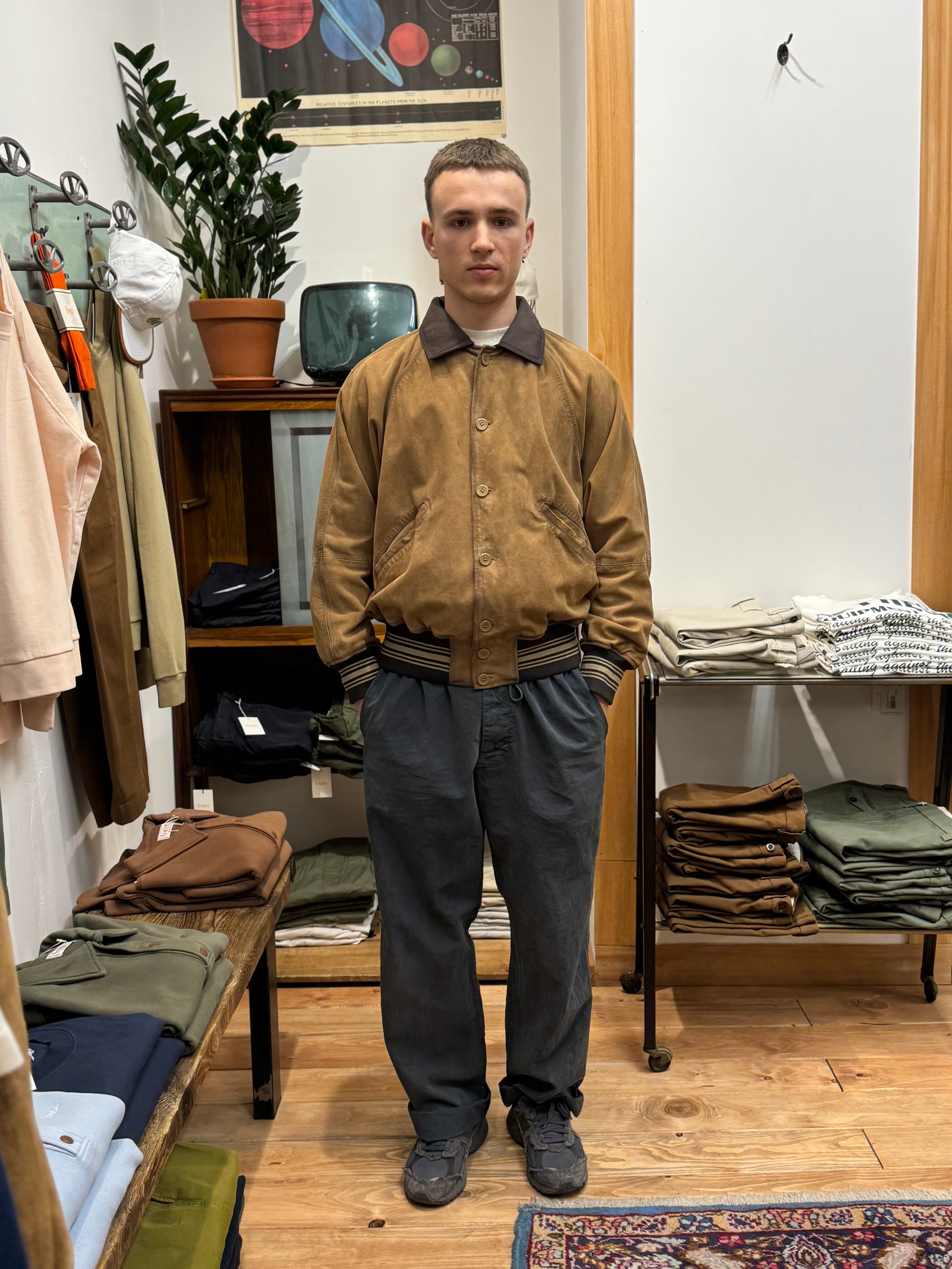 PRESIDENT’S Bryan Jacket In Beans Dirty Wash Suede