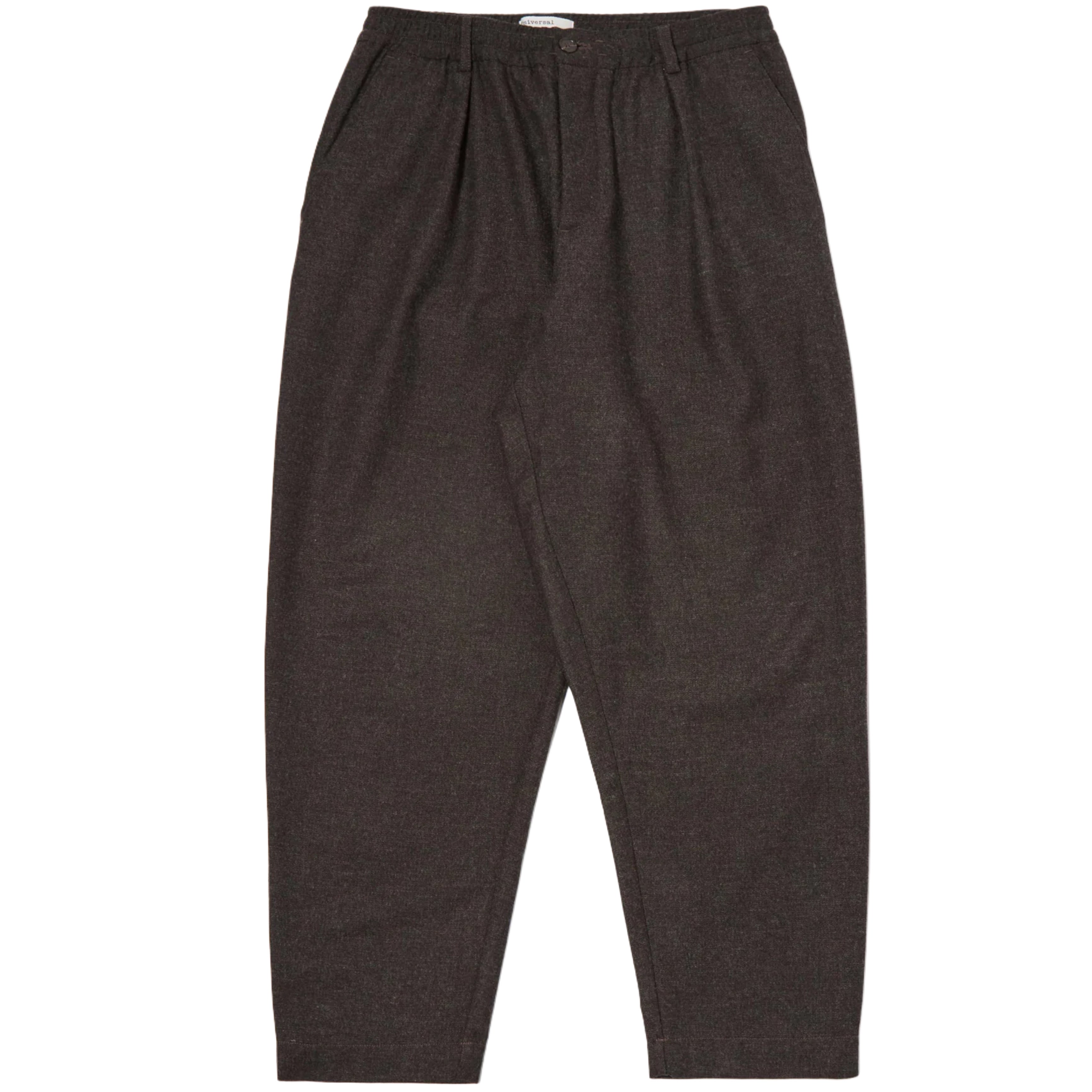 UNIVERSAL WORKS Brown Upcycled Italian Tweed Pleated Track Pant