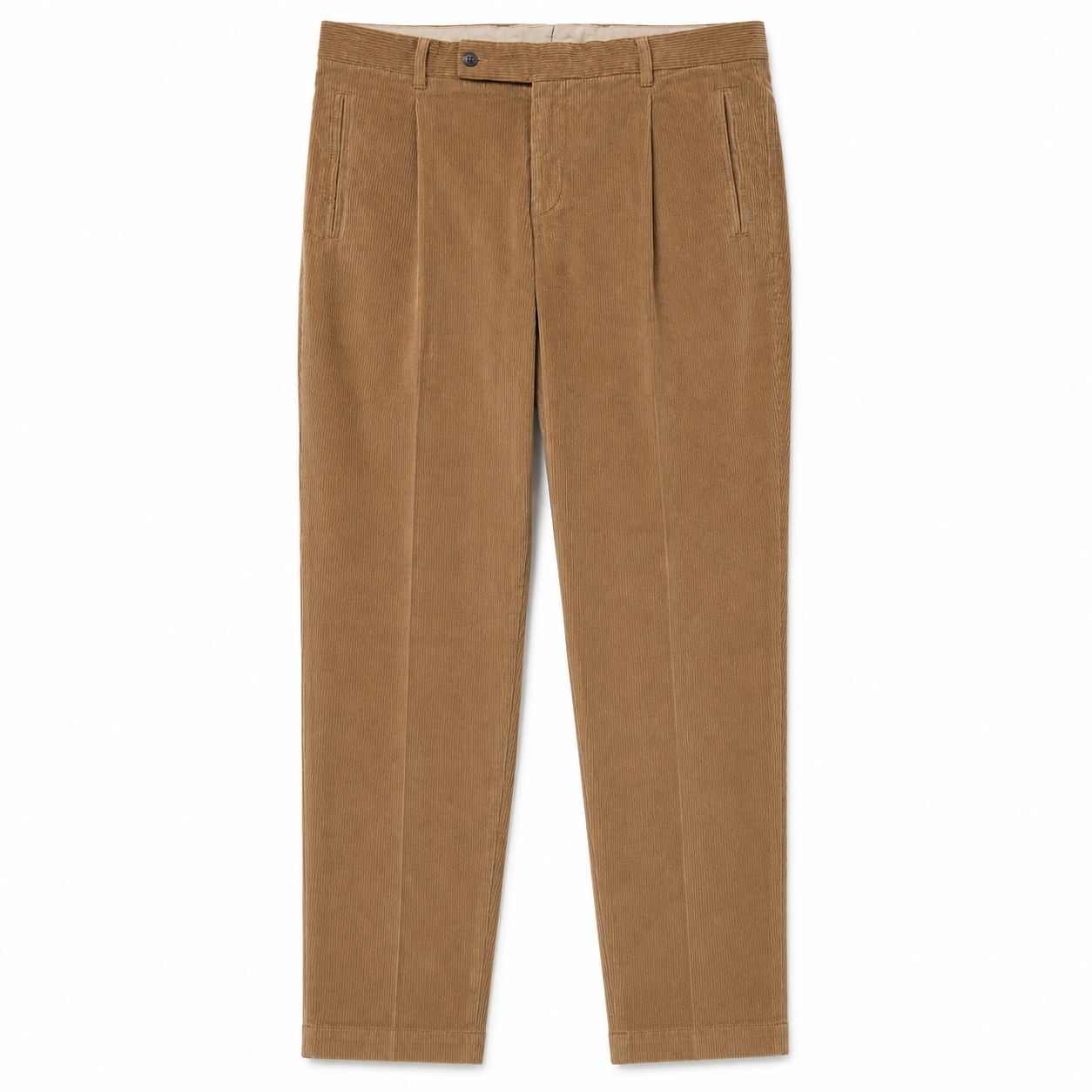 FRESH Corduroy Pleated Chino Pants In Khaki