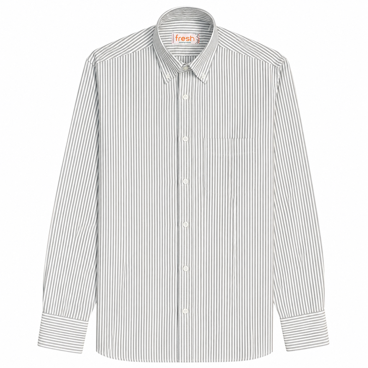 FRESH Green Striped Oxford Cotton Button Down Shirt