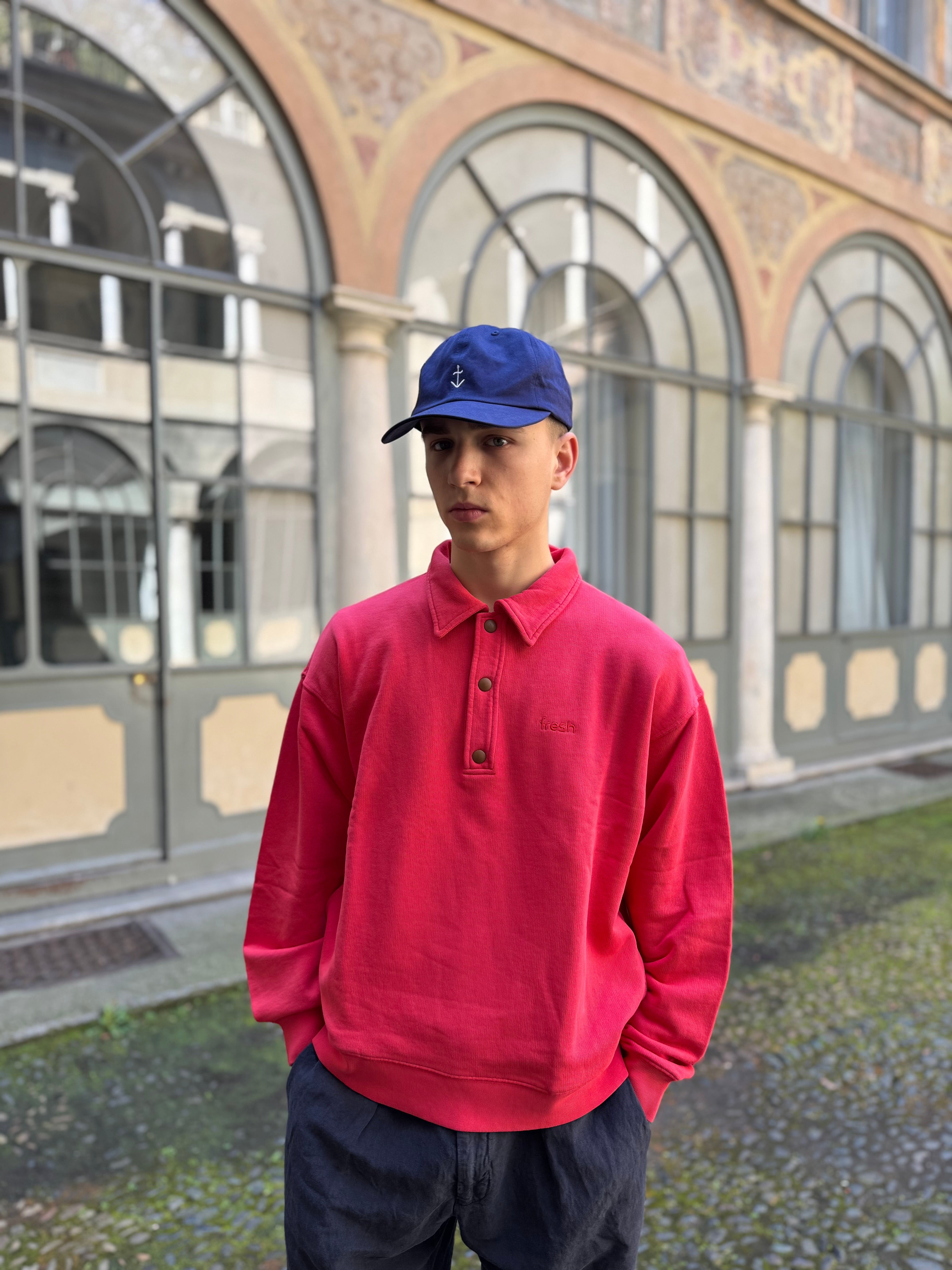 Felpa polo in cotone FRESH Mike in rosso