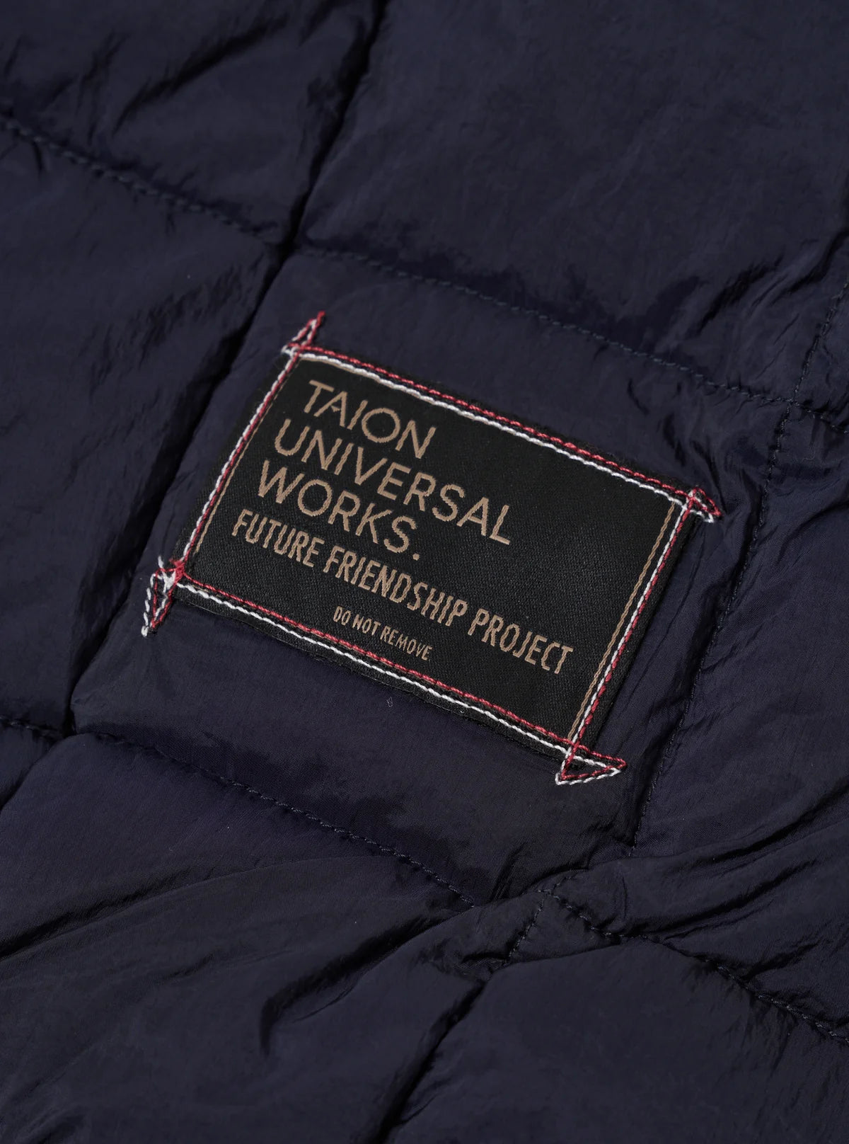 TAION x UNIVERSAL WORKS Navy Nylon Soft Shell Down Cardigan