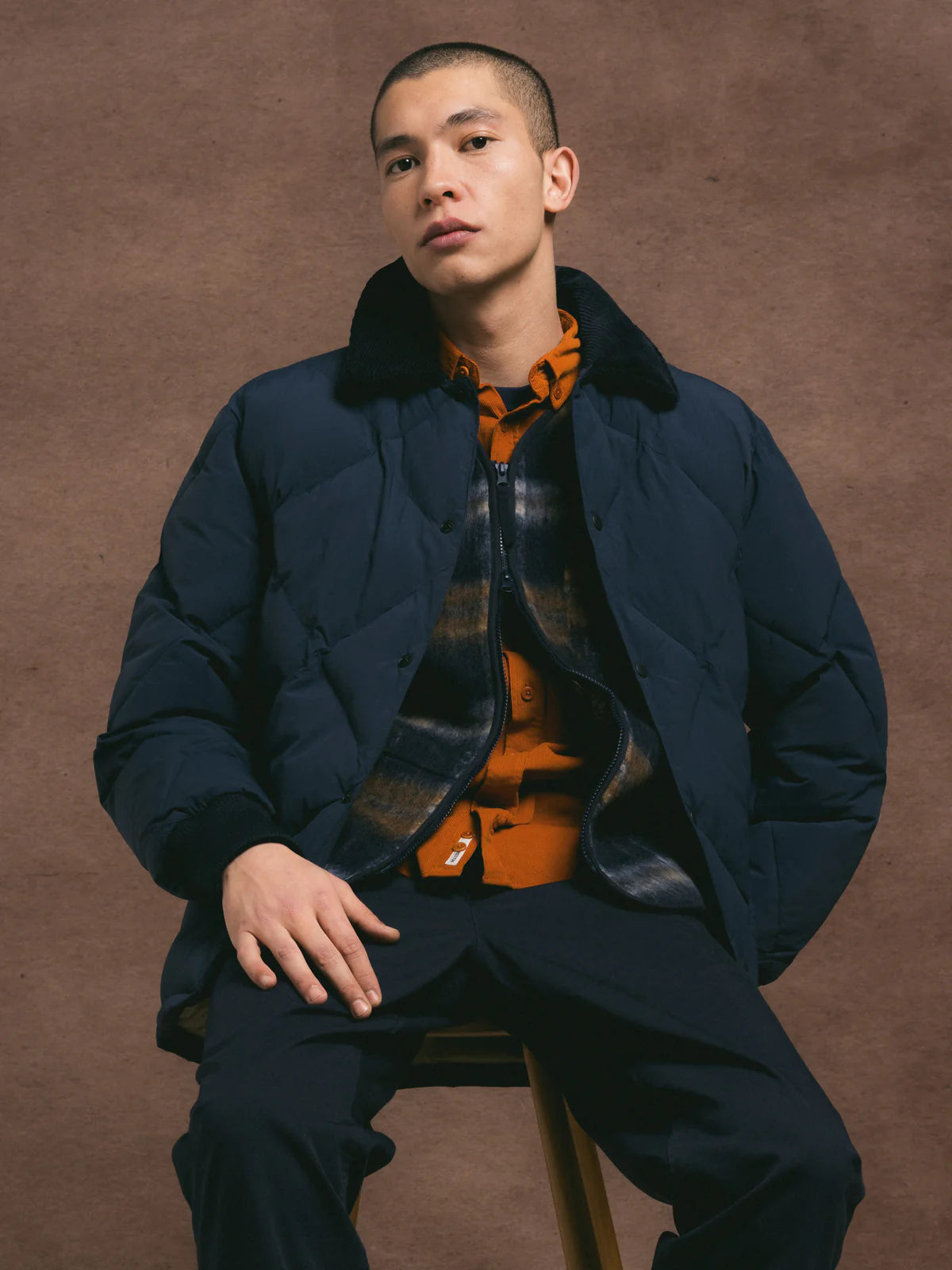 KESTIN Dunbar Padded Jacket in Dark Navy Recycled Nylon