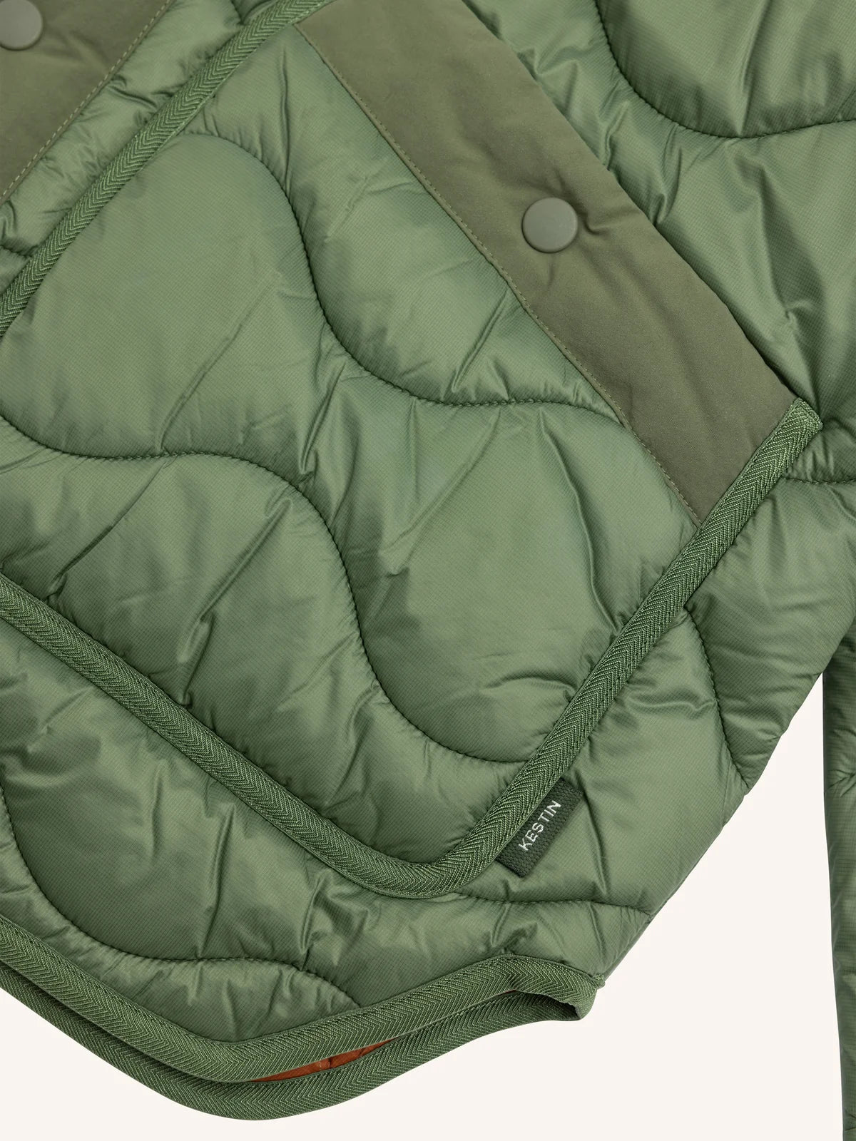 KESTIN Islay Quilted Jacket in Fern Green Recycled Nylon