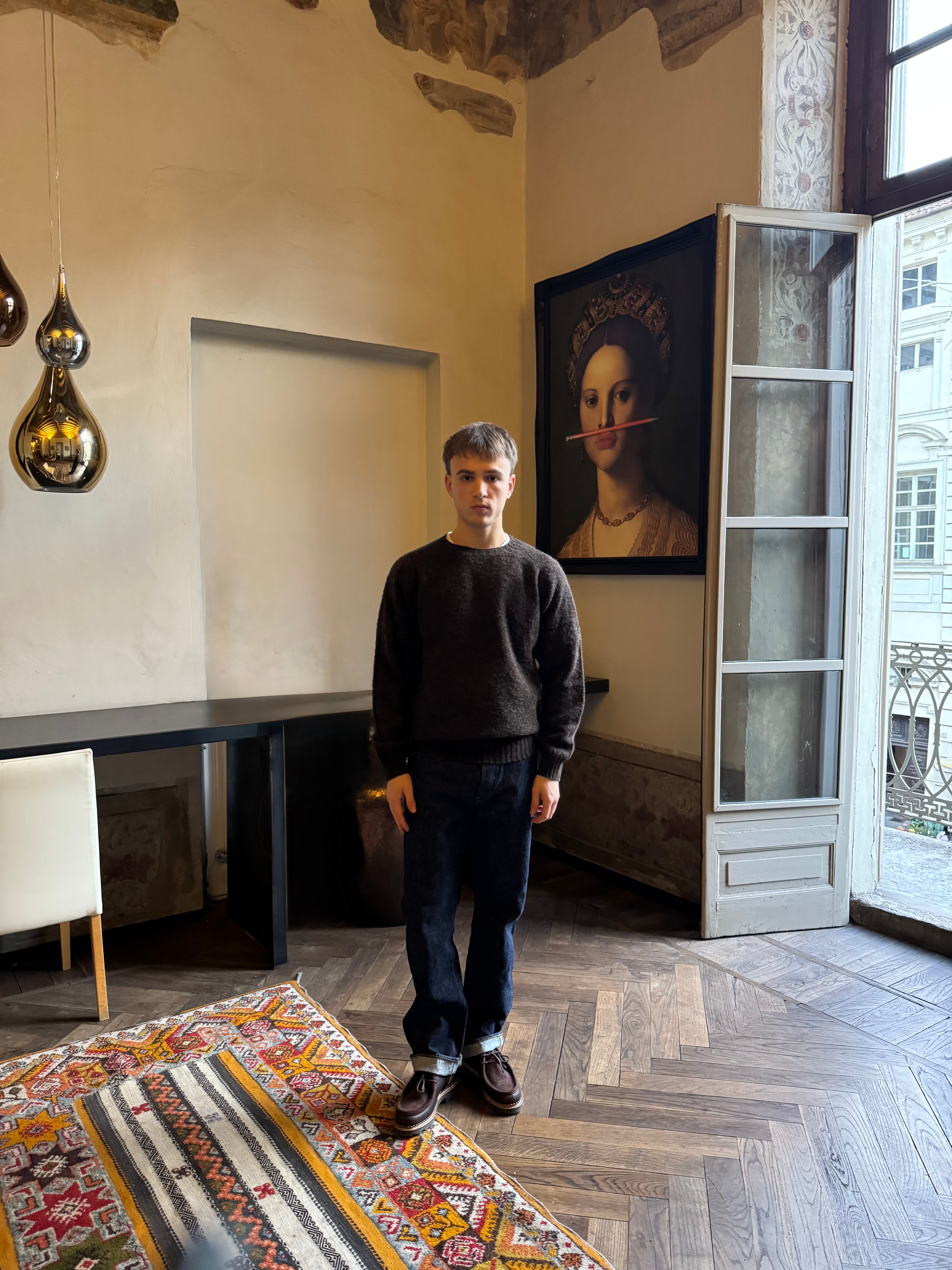 FRESH Sean Shaggy Shetland Wool Jumper In Turin