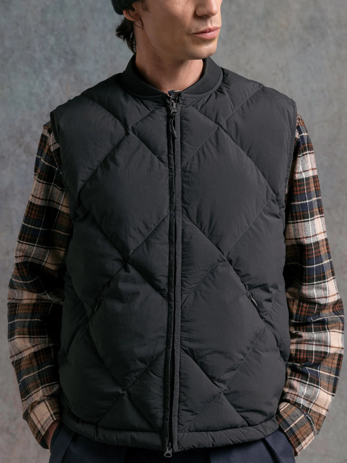 KESTIN Linton Vest in Charcoal Recycled Nylon