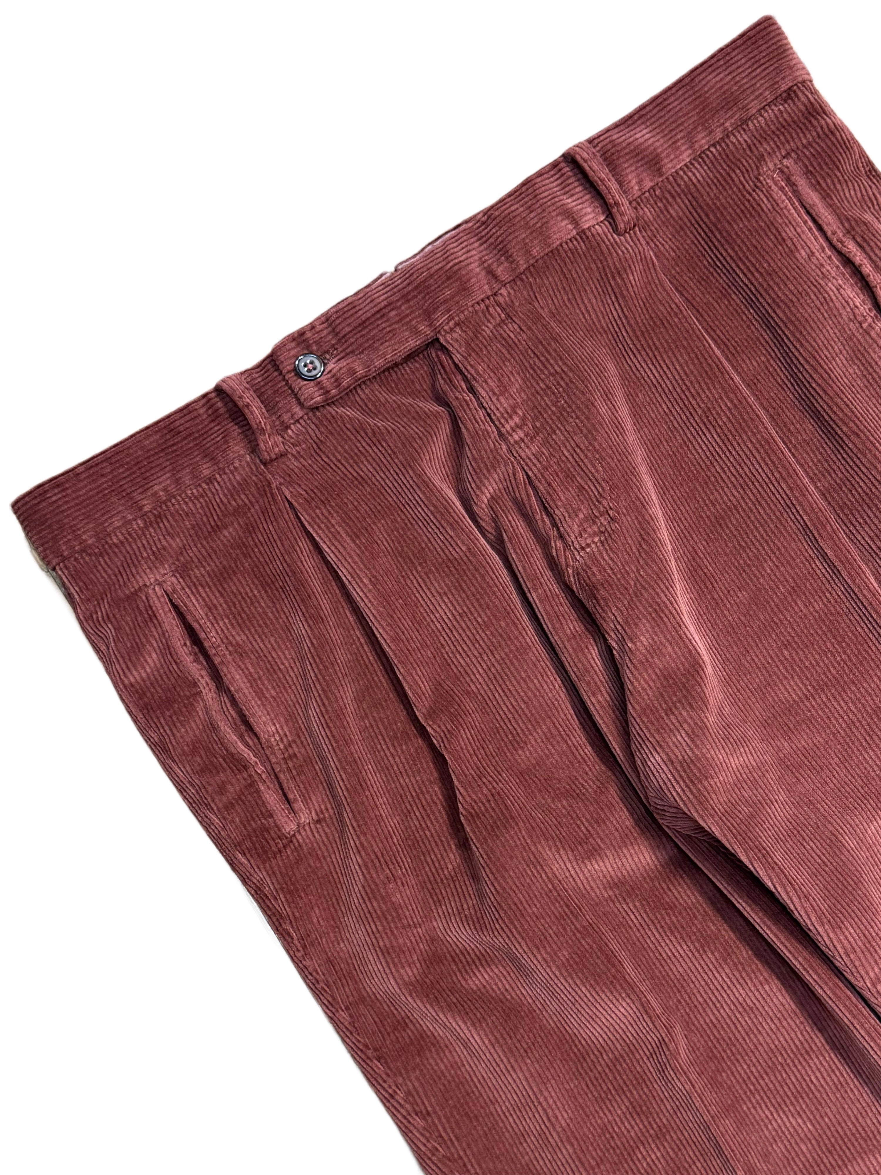 FRESH Corduroy Pleated Chino Pants In Red
