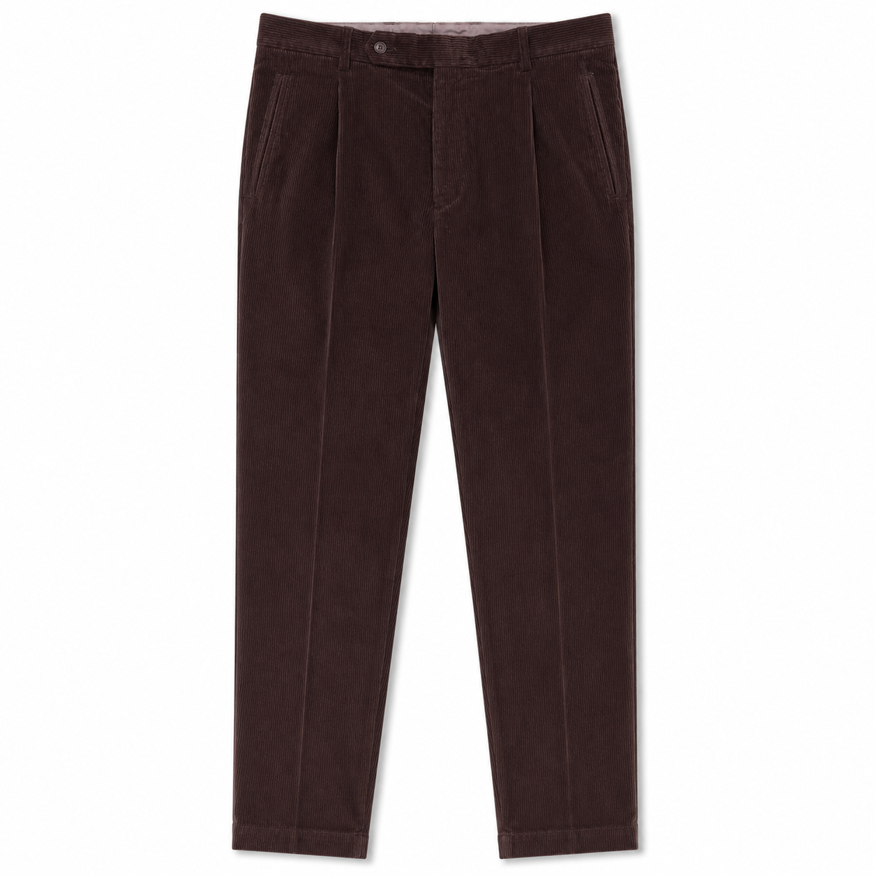 FRESH Corduroy Pleated Chino Pants In Brown
