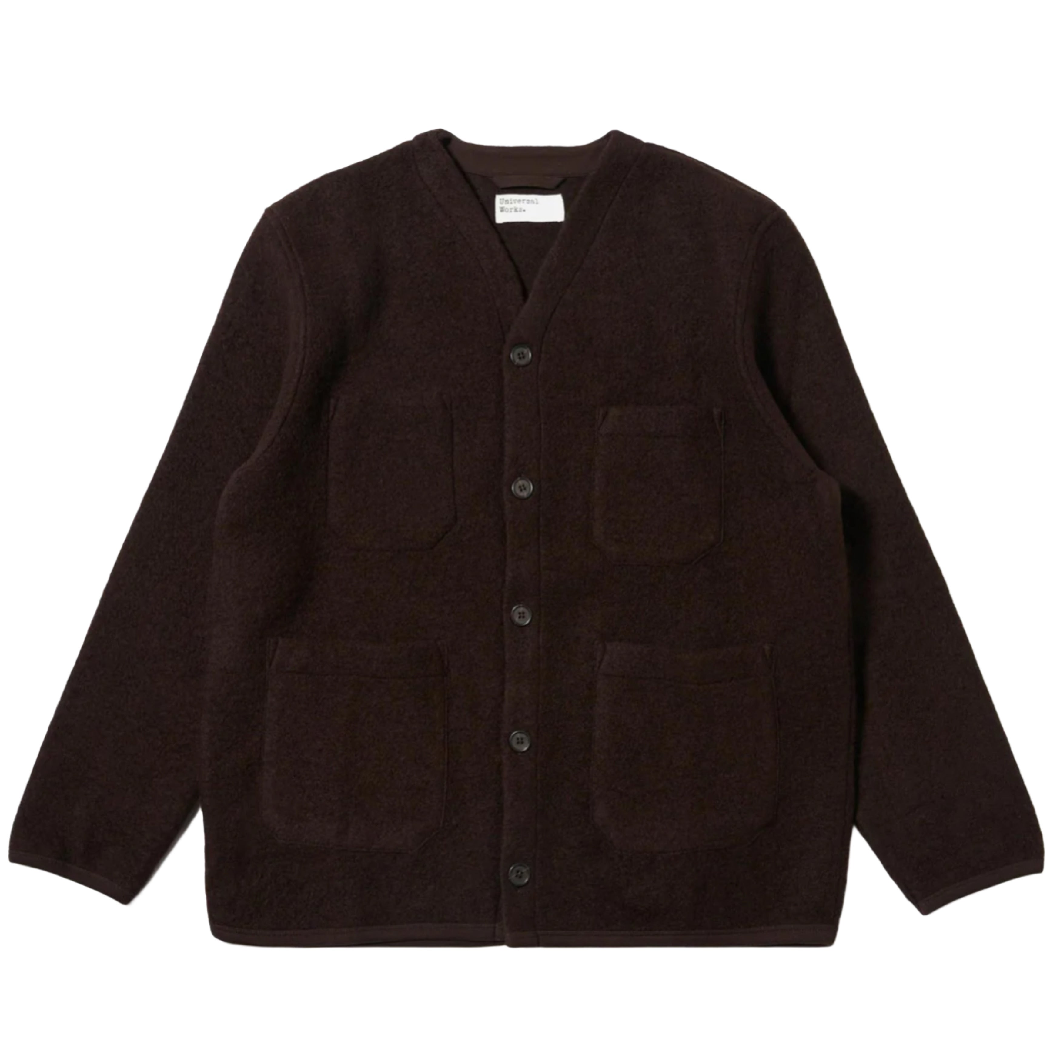 UNIVERSAL WORKS Brown Wool Fleece Cardigan