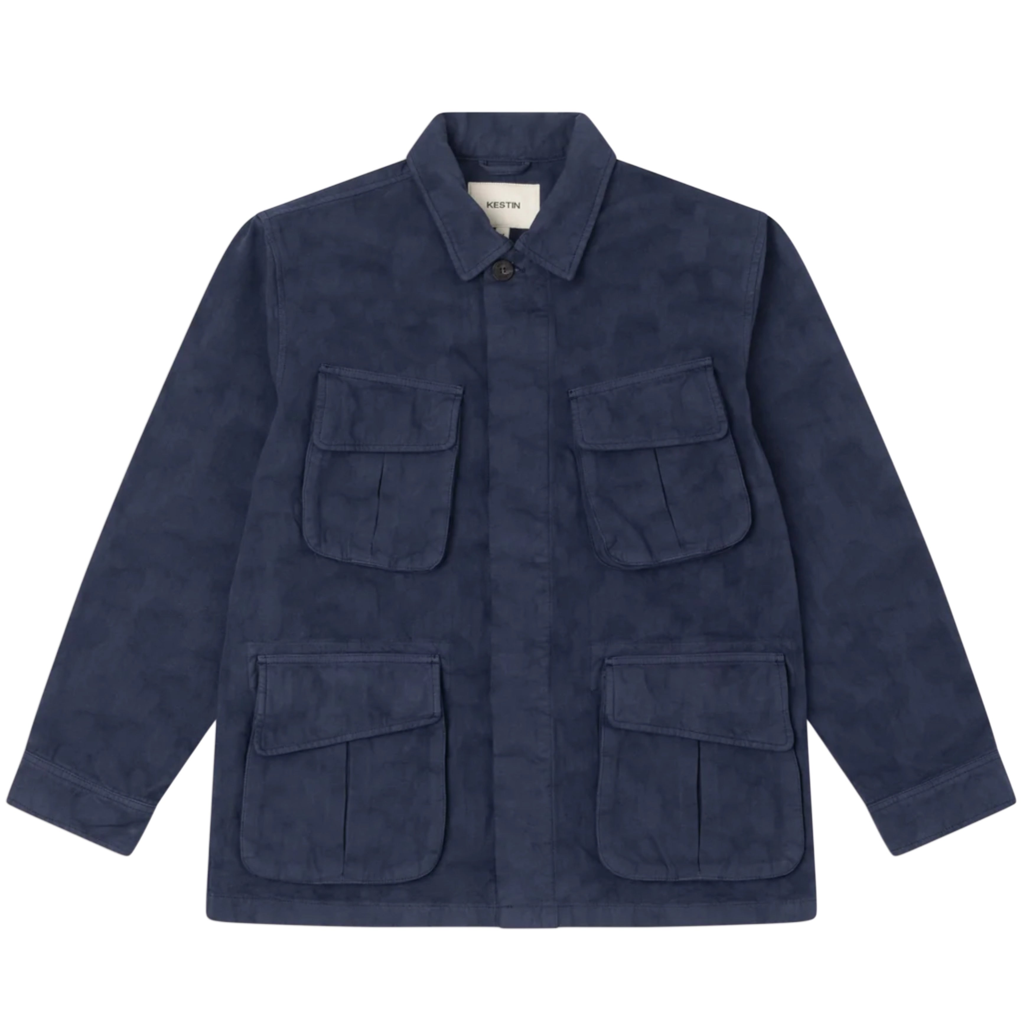 KESTIN Tyndrum Jacket in Navy Jacquard Ripstop Cotton