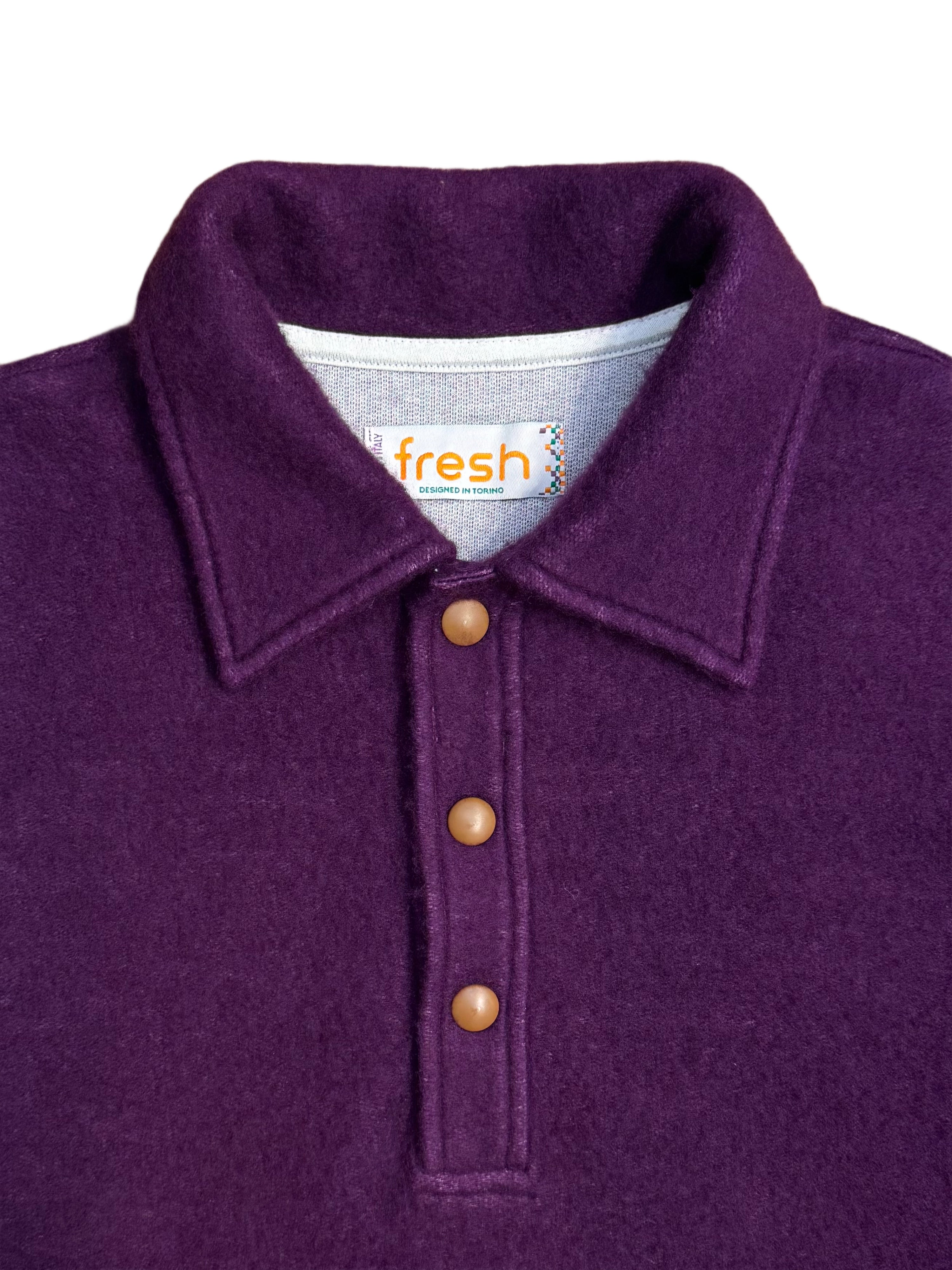 FRESH Bamboo Polo Sweater In Purple