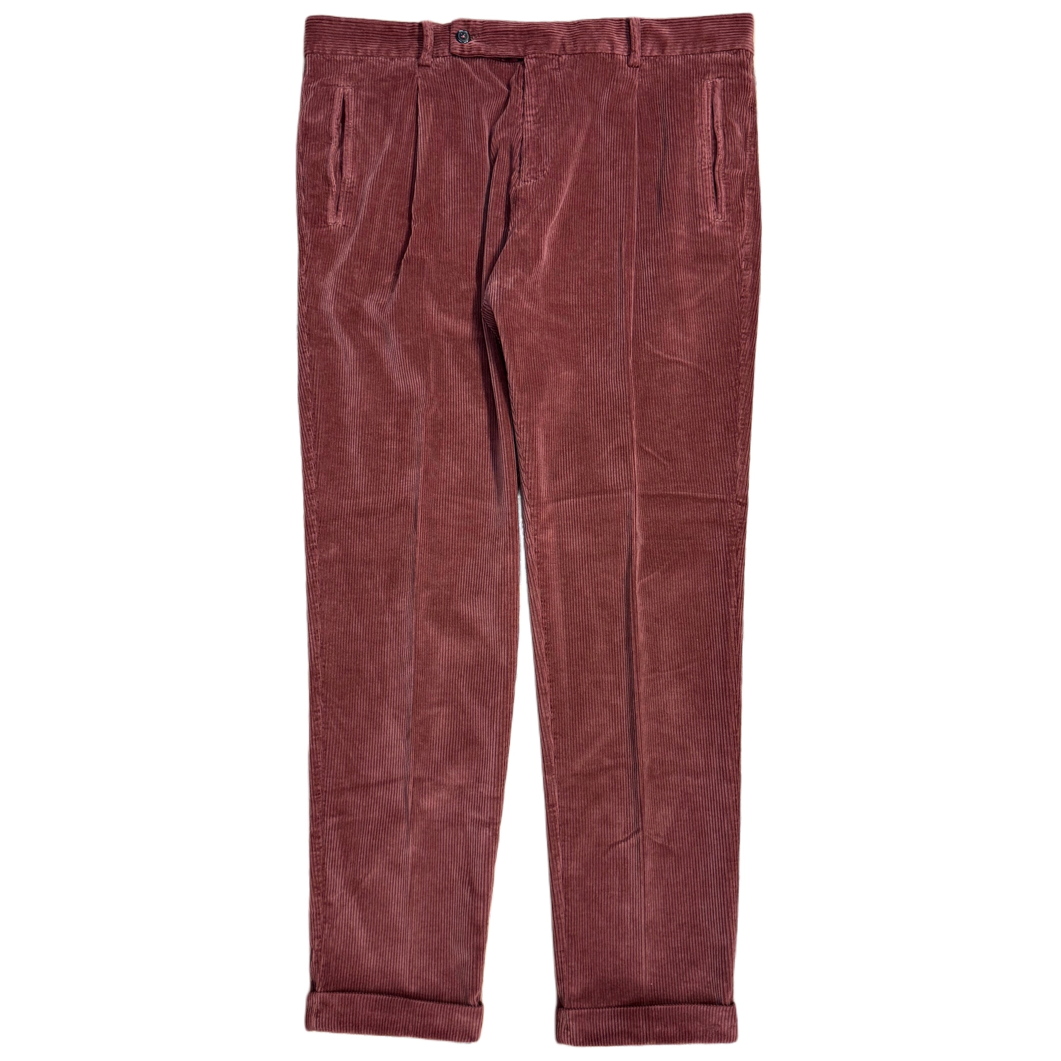 FRESH Corduroy Pleated Chino Pants In Red