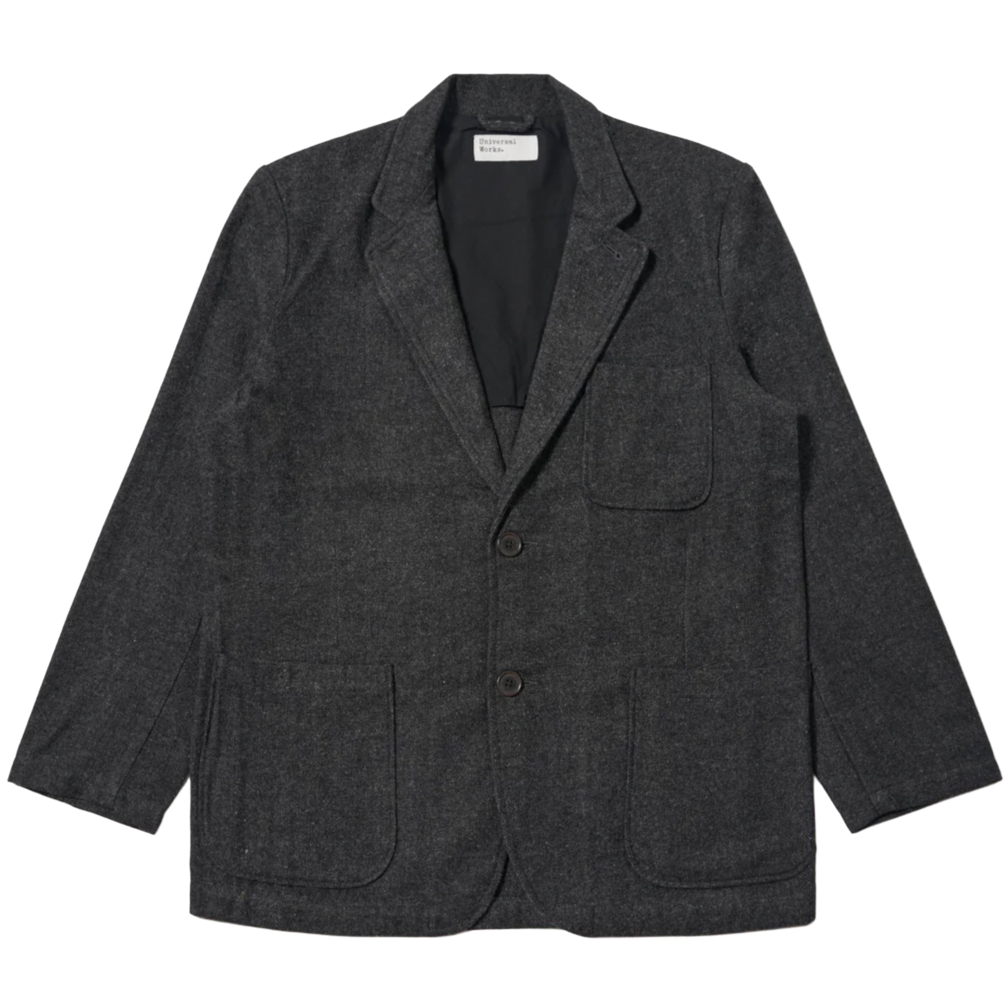 UNIVERSAL WORKS Grey Anders Wool Upcycled Two Button Jacket