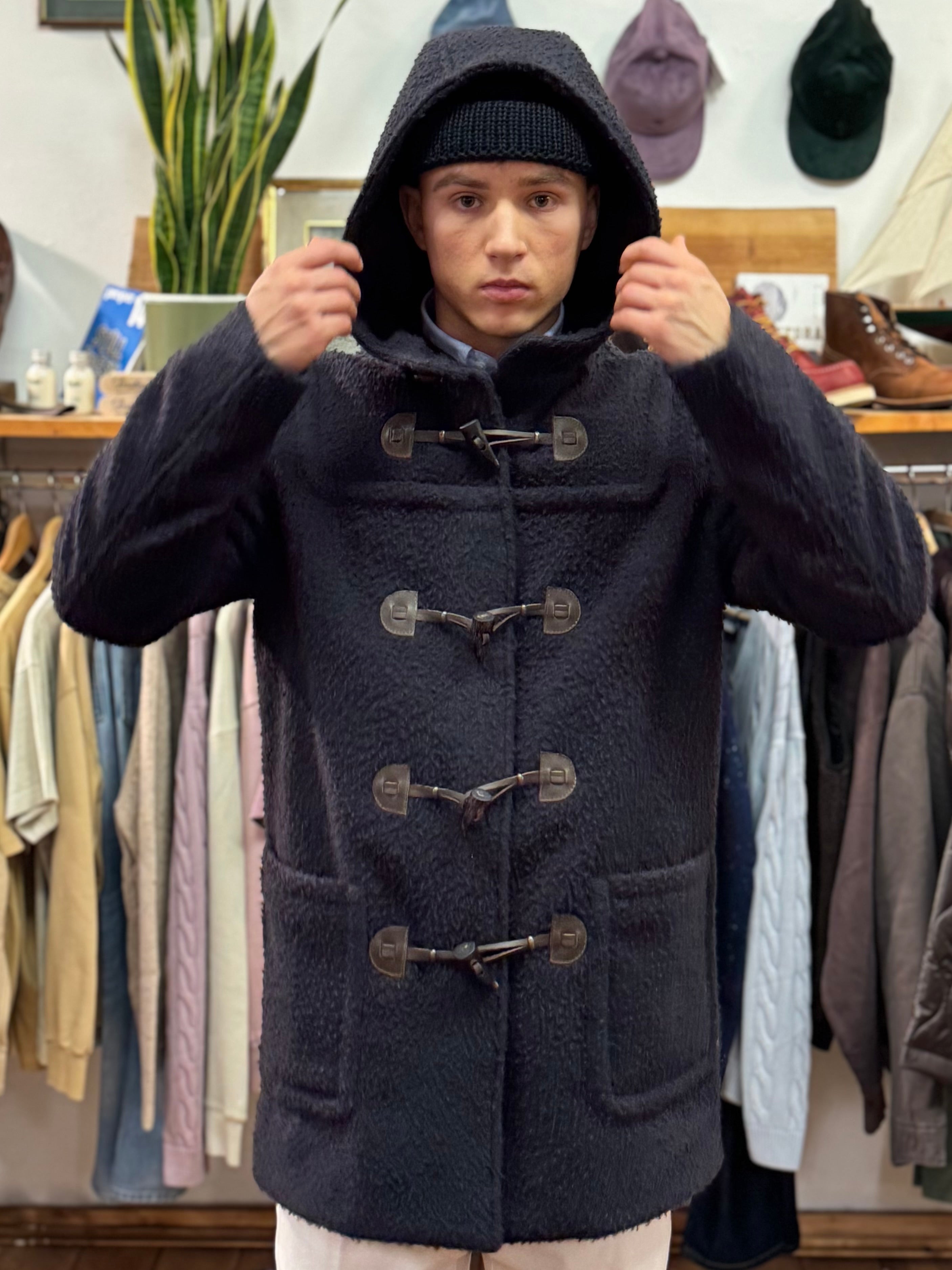 FRESH Montgomery Duffle Coat Casentino Wool in Dark Navy FRESH Montgomery Duffle Coat Casentino Wool in Dark Navy