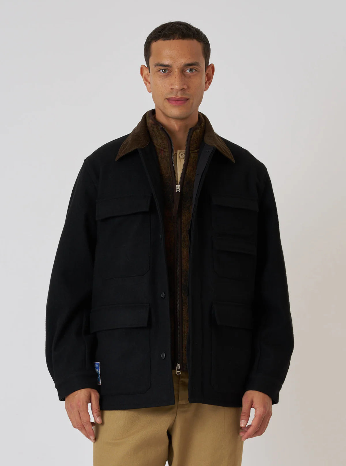 UNIVERSAL WORKS Black Mowbray Military Fatigue Jacket