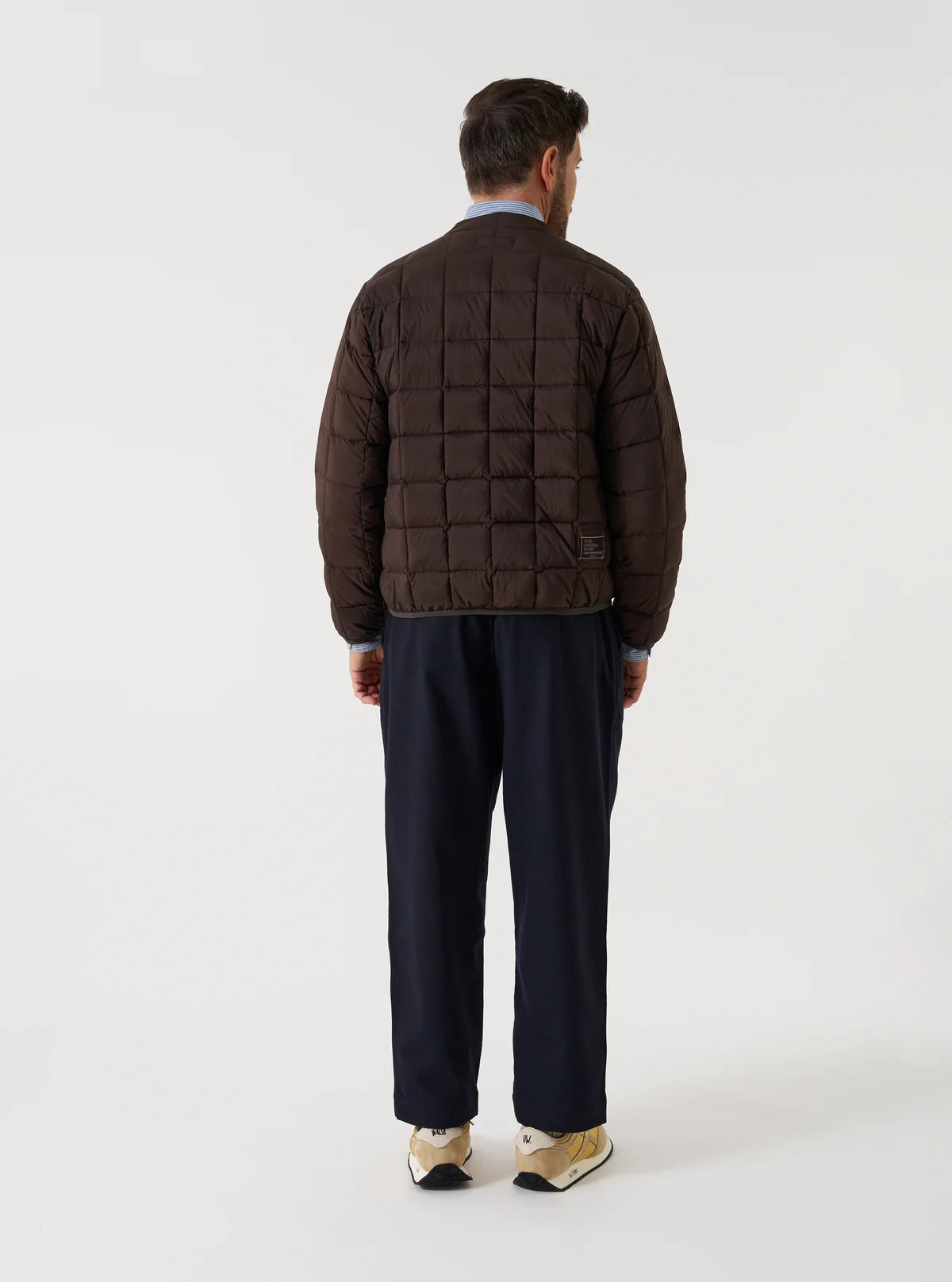 TAION x UNIVERSAL WORKS Brown Nylon Soft Shell Down Cardigan
