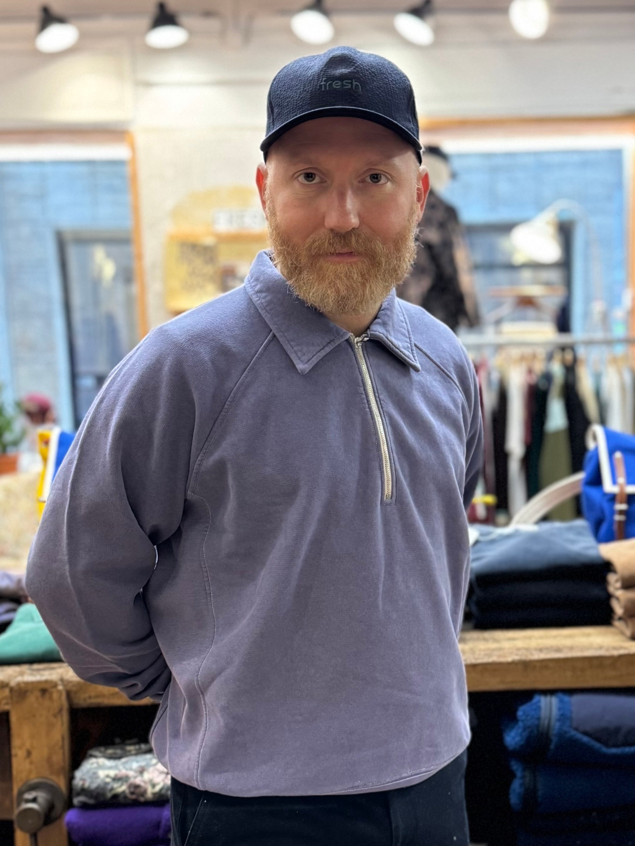 FRESH Ivy Plated Polo Sweatshirt in Purple