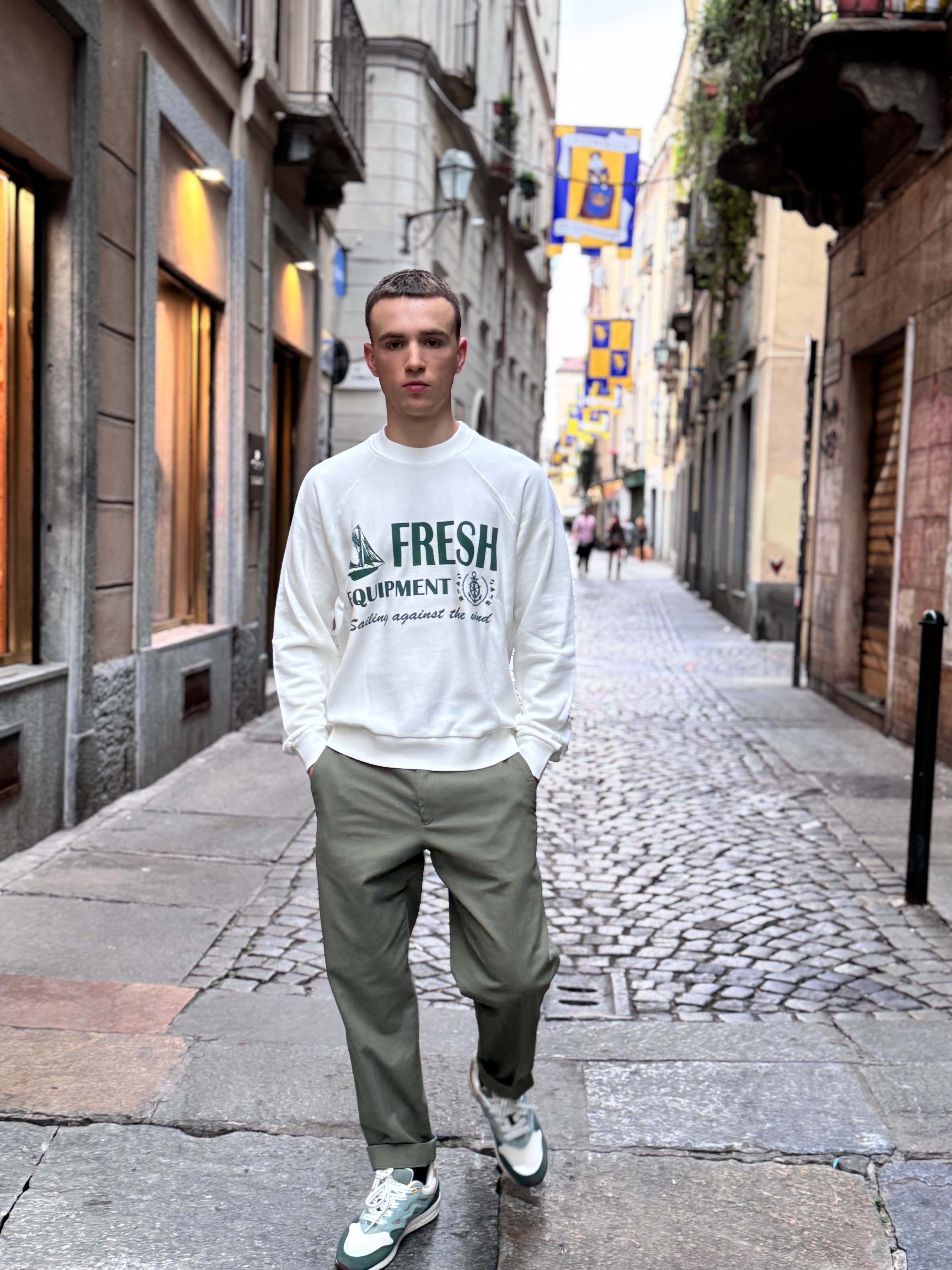 FRESH Equipment Cotton Sweatshirt in White