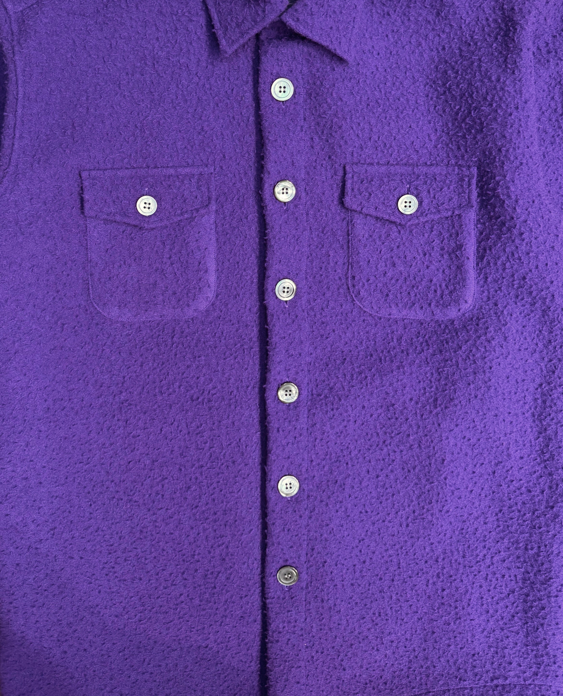 FRESH Casentino Wool Overshirt in Purple
