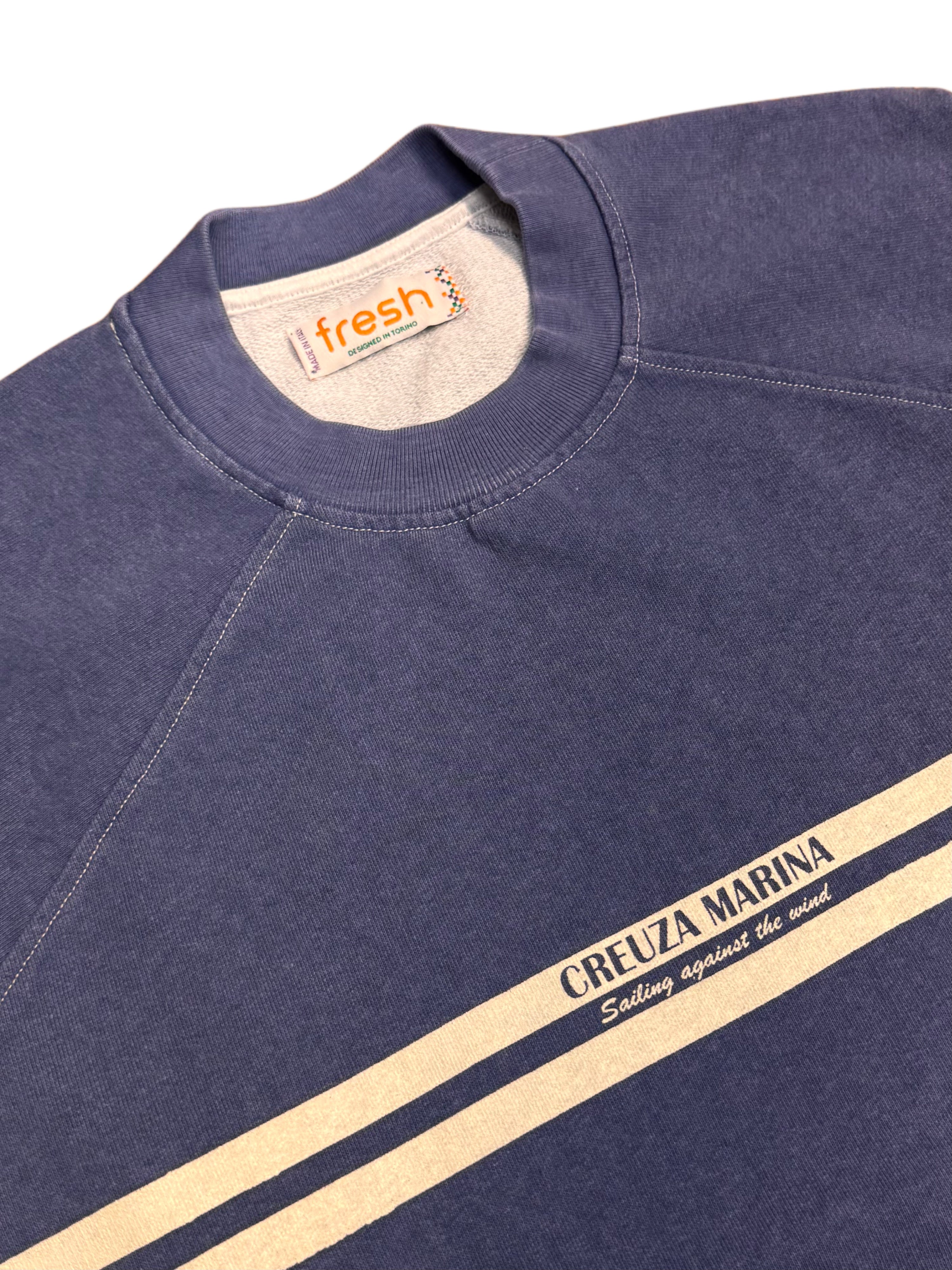 Sweat-shirt en coton bleu Creuza Marina FRESH