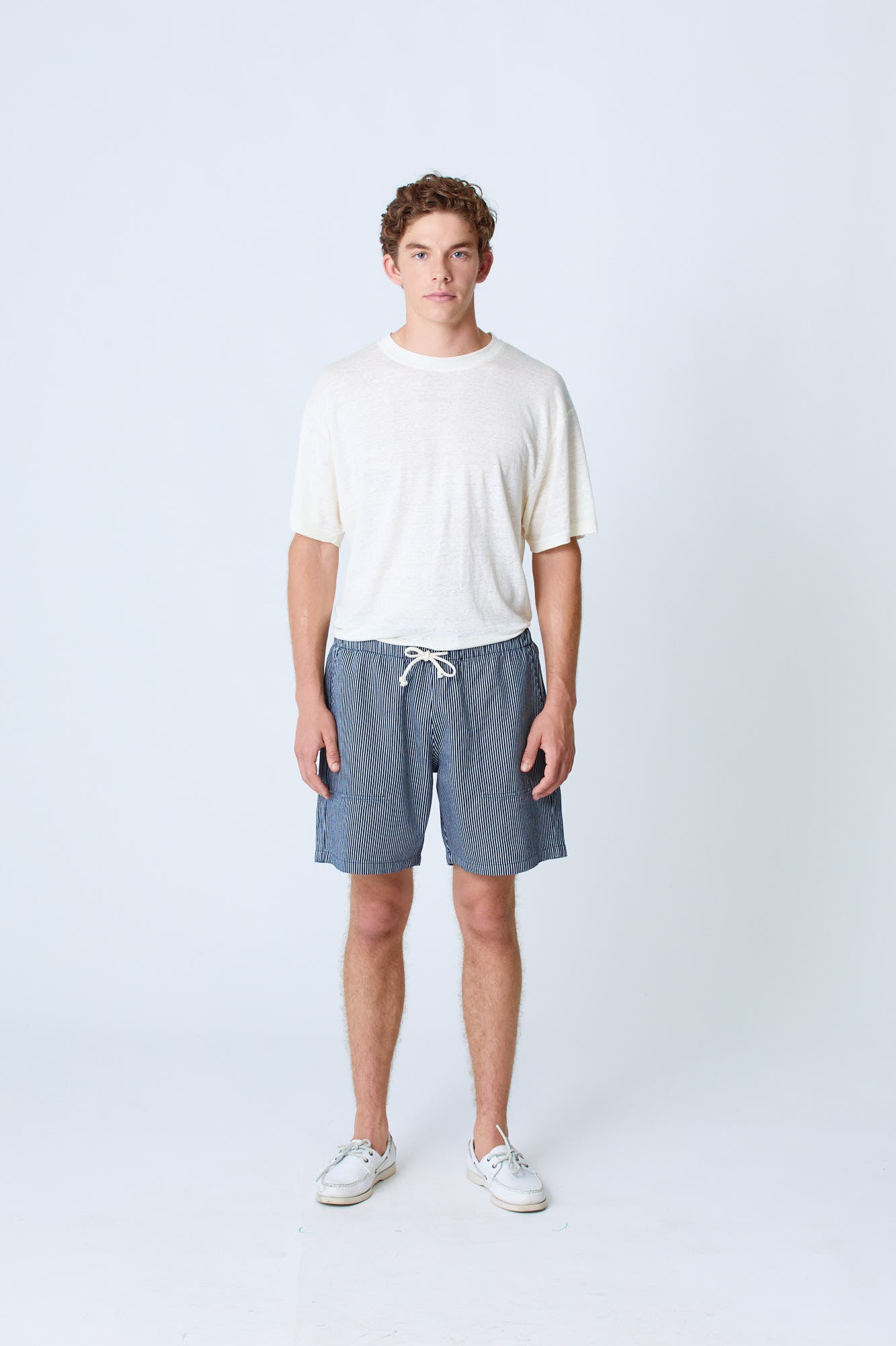 LA PAZ Pantaloncini Formigal A Righe In Cotone Blu Scuro