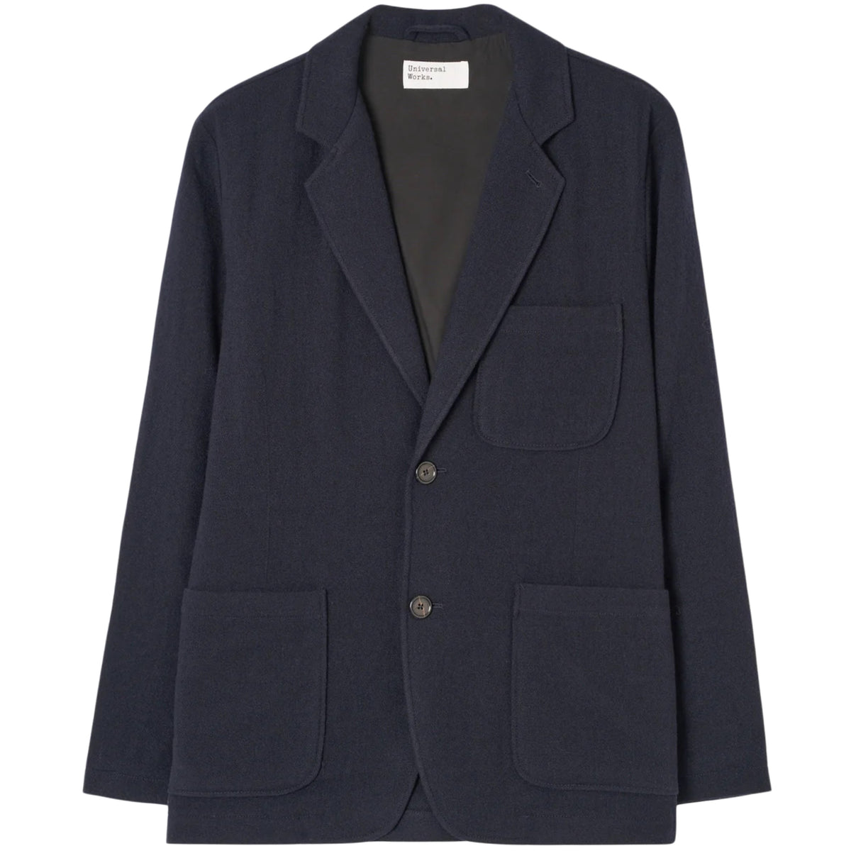UNIVERSAL WORKS Dark Navy Robin Wool Mix Two Button Jacket