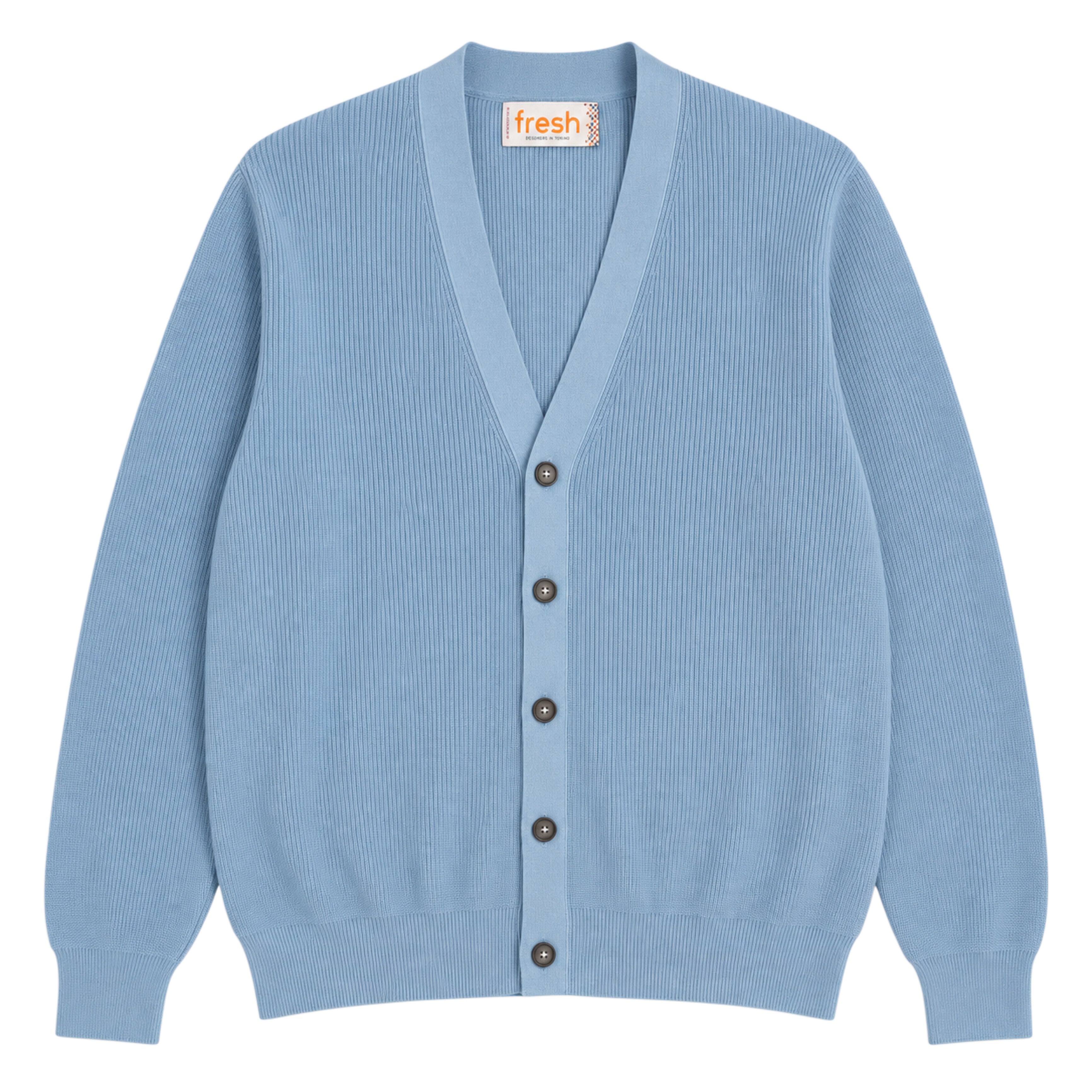 FRESH Scott Italian Cotton Cardigan in Baby Blue