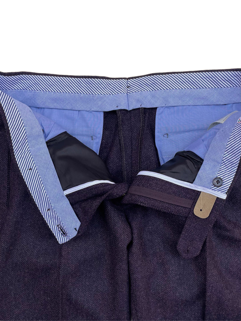 FRESH Wool Pleated Chino Pants In Purple