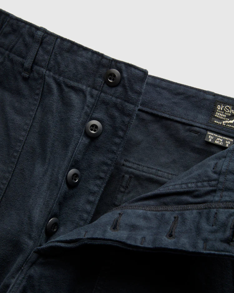 ORSLOW Brushed Flannel US Army Fatigue Pants Dark Navy