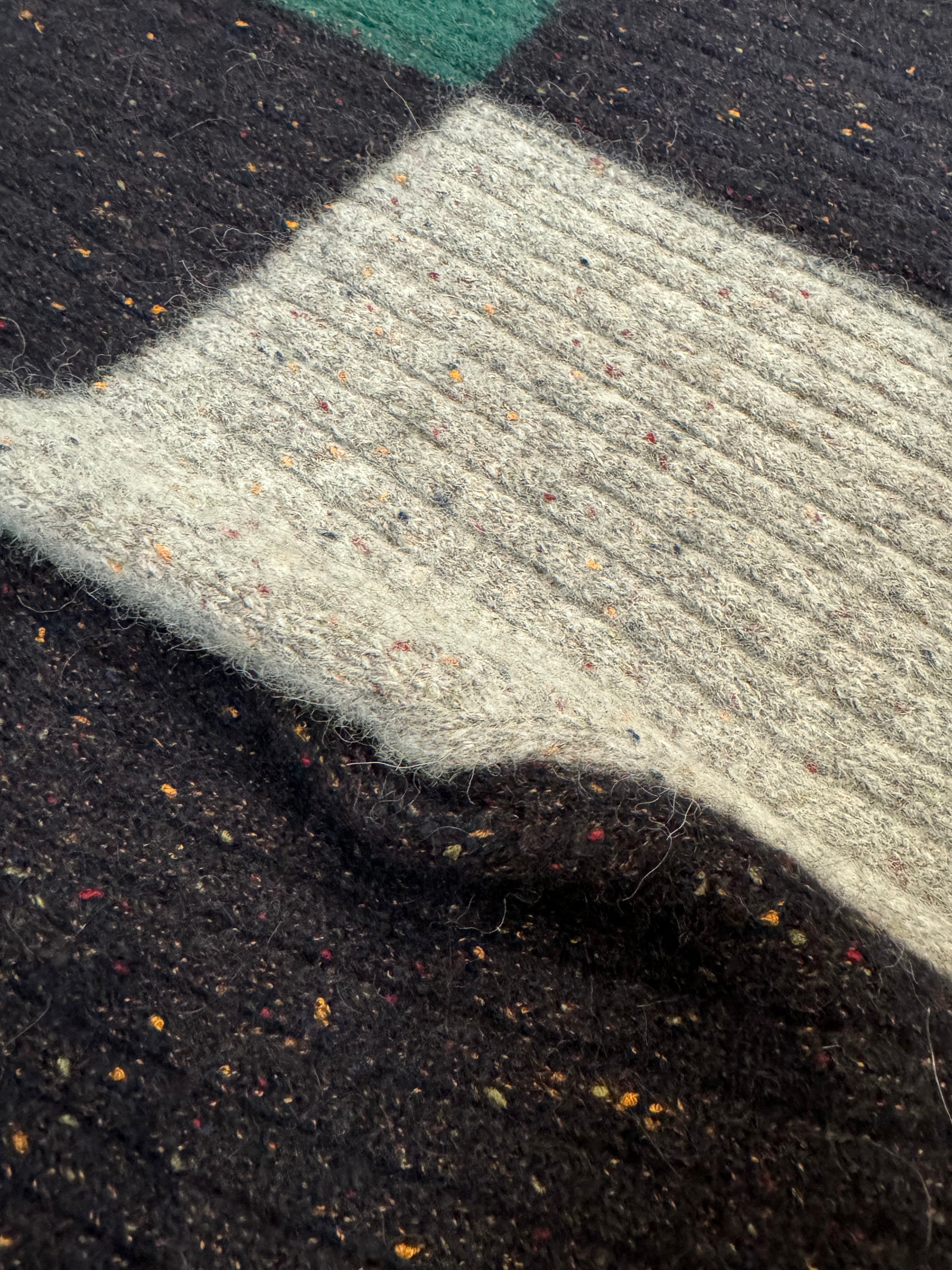 FRESH Issey 2 Multi Colorblock Crew Neck Wool Sweater