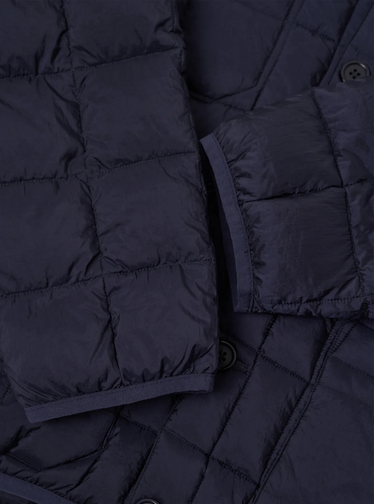 TAION x UNIVERSAL WORKS Navy Nylon Soft Shell Down Cardigan