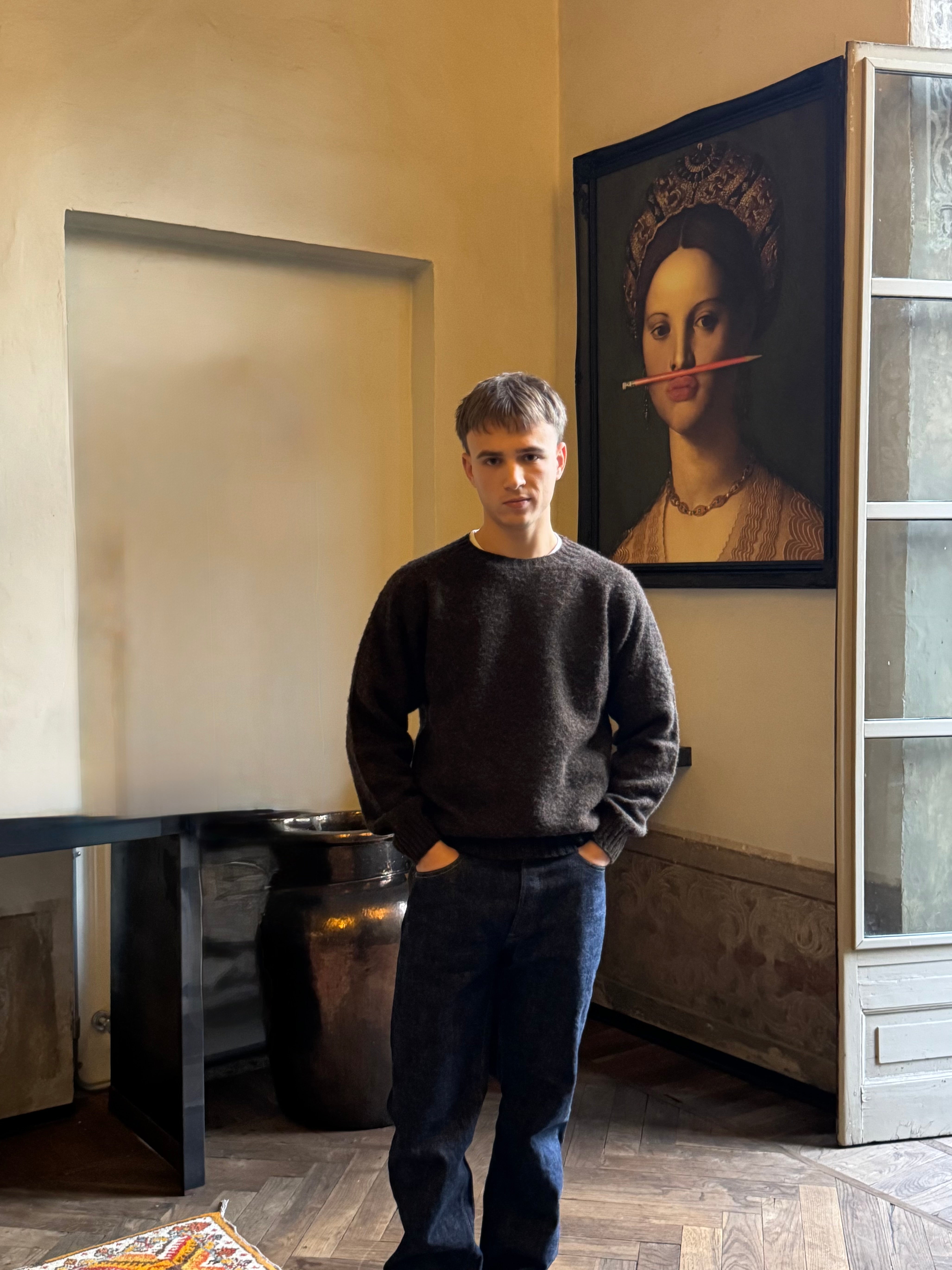 FRESH Sean Shaggy Shetland Wool Jumper In Turin