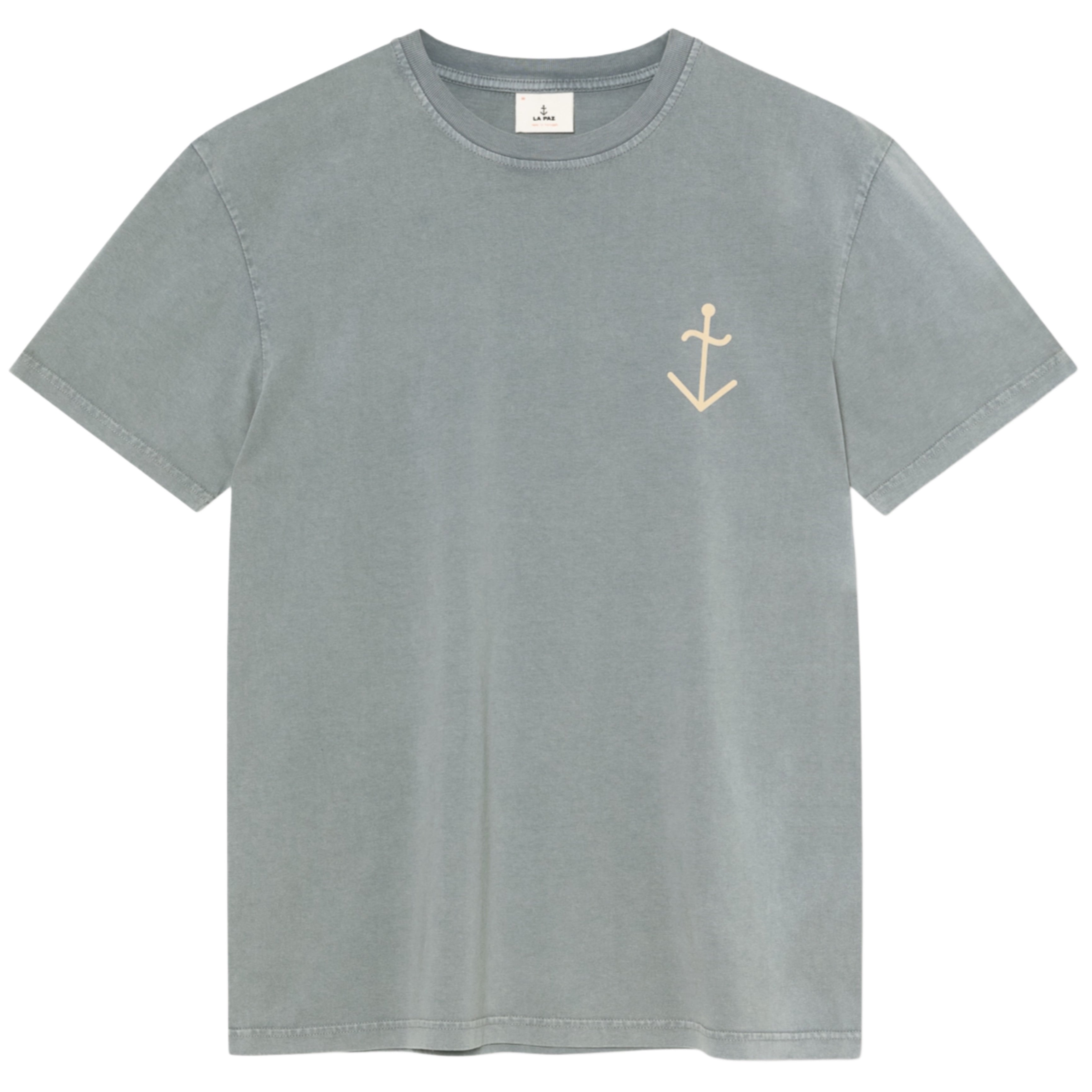 LA PAZ Dantas T-Shirt In Smoked Pearl With Pale Yellow Logo