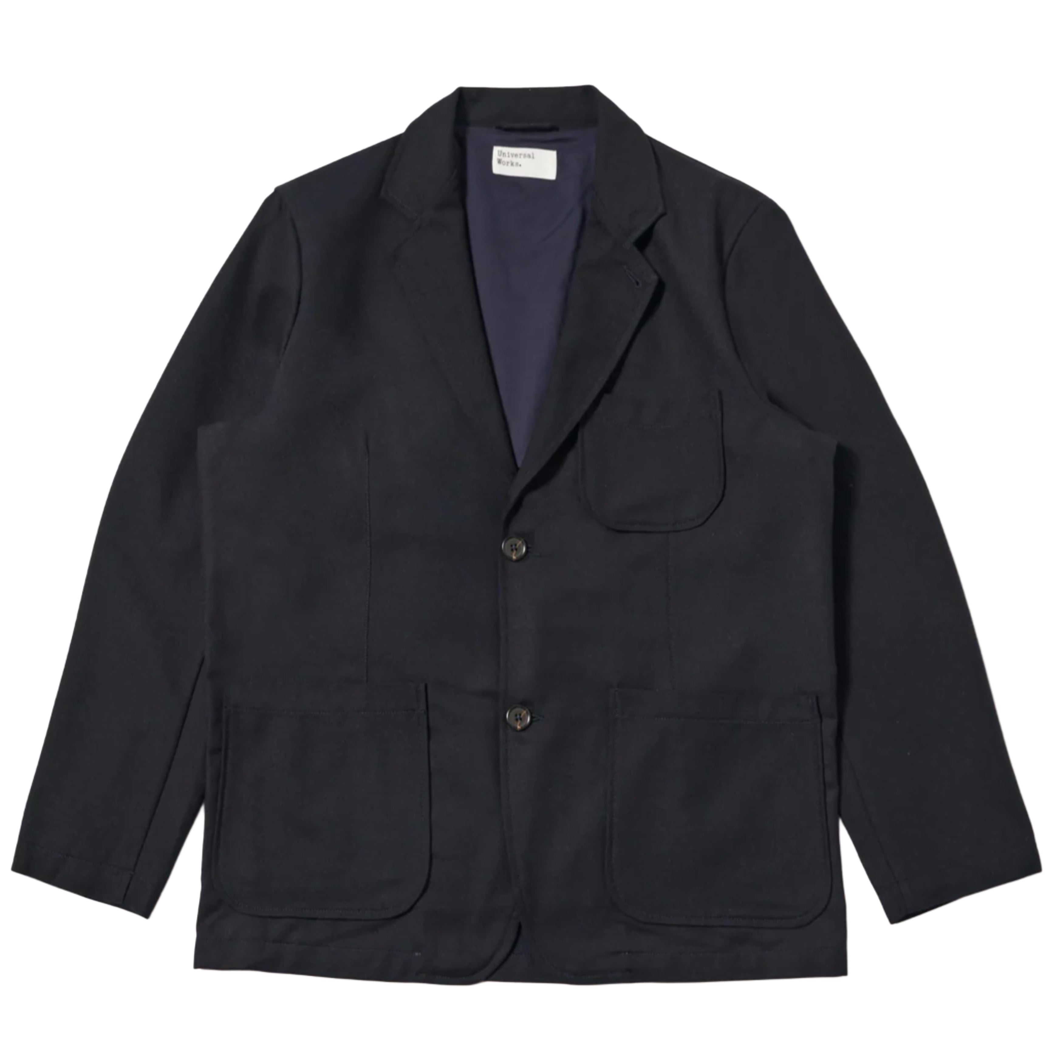UNIVERSAL WORKS Dark Navy Upcycled Italian Tweed Two Button Jacket