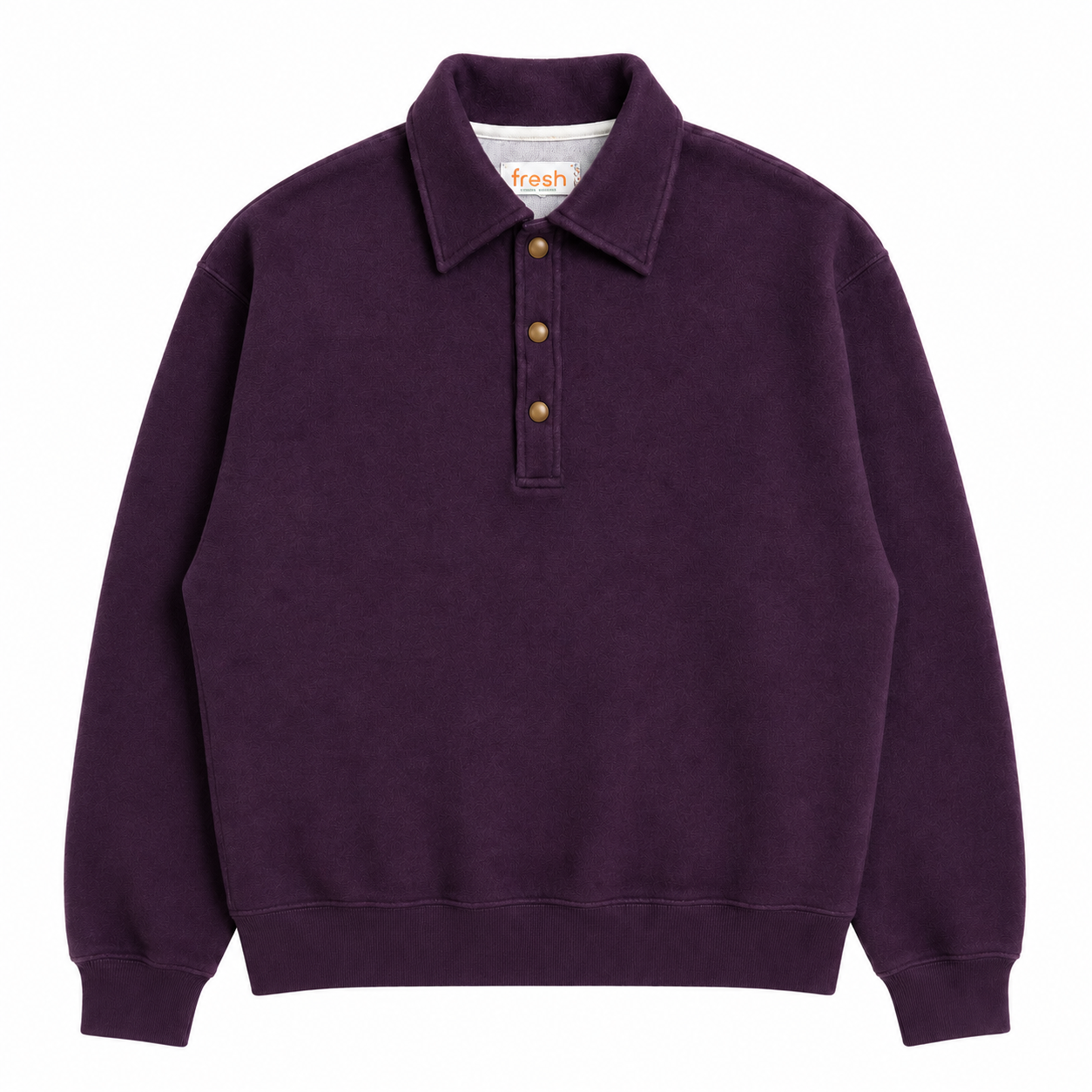 FRESH Bamboo Polo Sweater In Purple