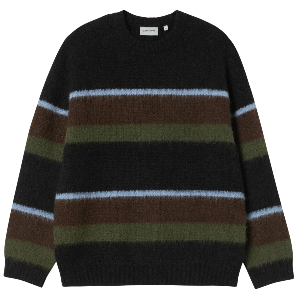 CARHARTT WIP Merton Sweater Sundling Stripes Dark Scarab