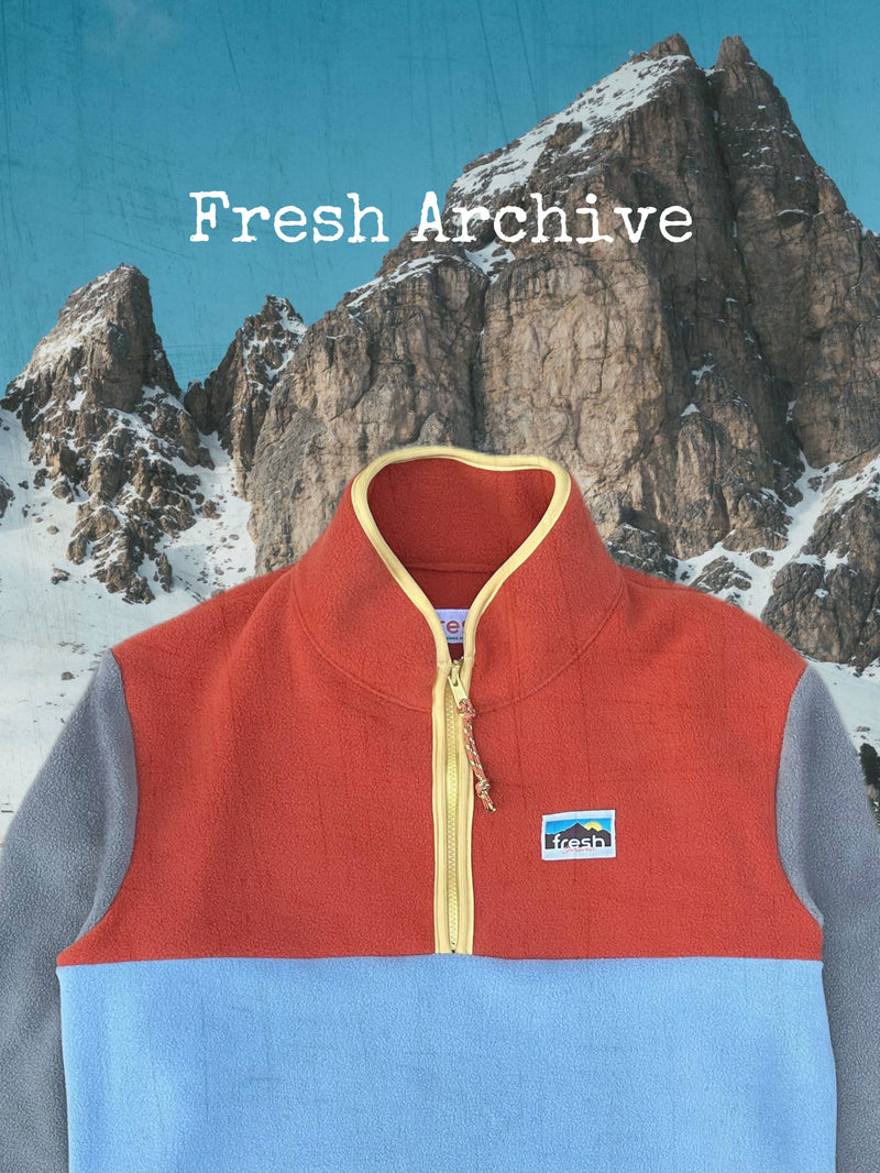 FRESH Yvon Half Zip Fleece Pullover Orange