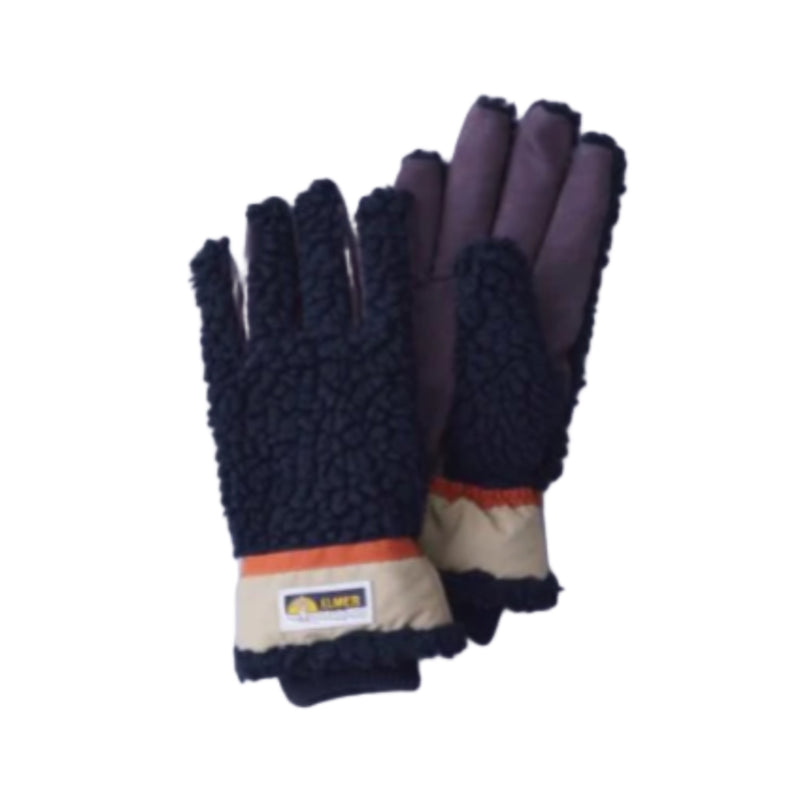 ELMER Teddy Gloves Wool Pile Navy 5 Fingers EM353