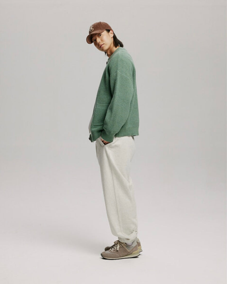 FRIZMWORKS Heavy Wool Round Cardigan Jade Green