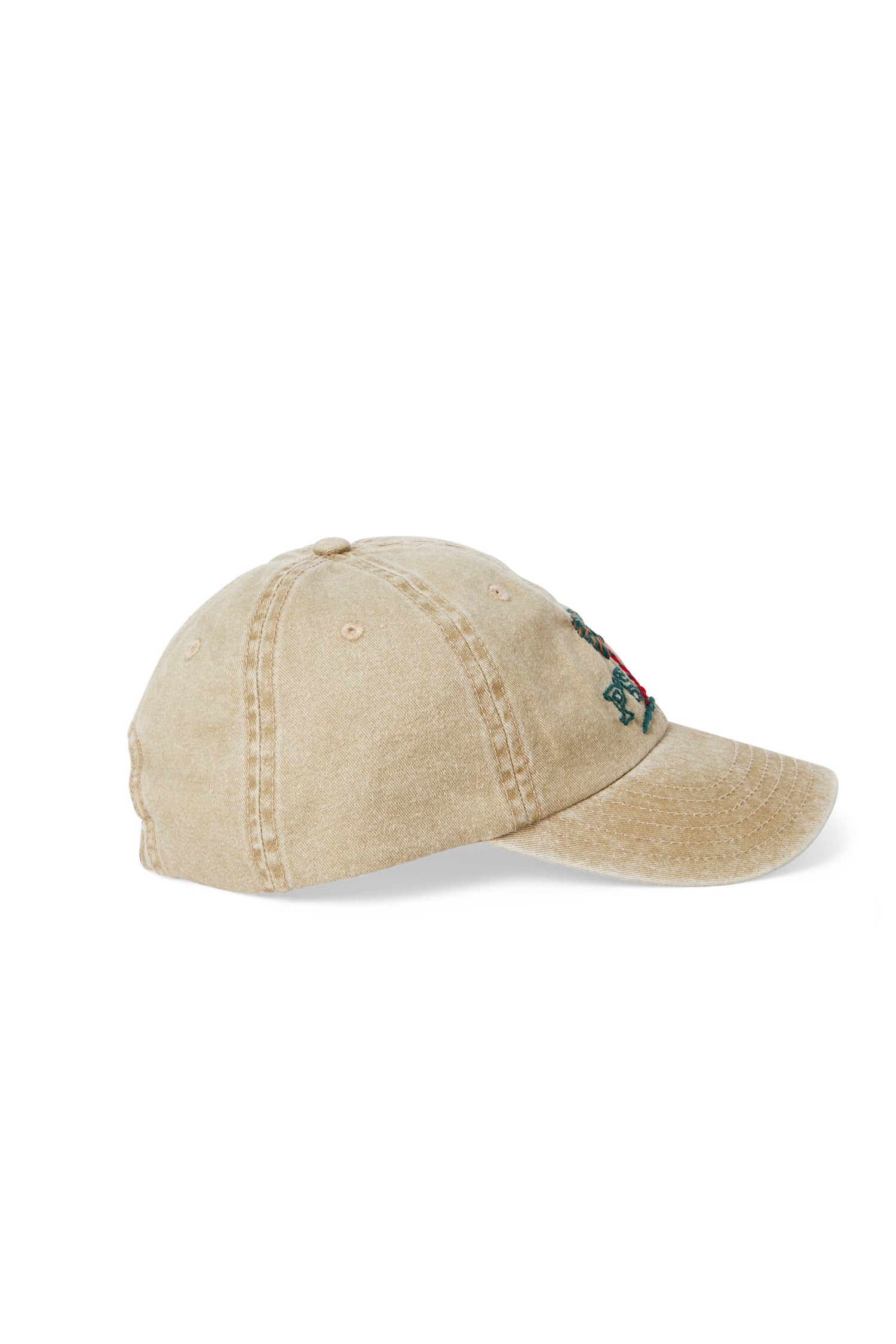 PRESIDENT’S Baseball Cap In Delave Khaki Gabardine With Palm Embroidery