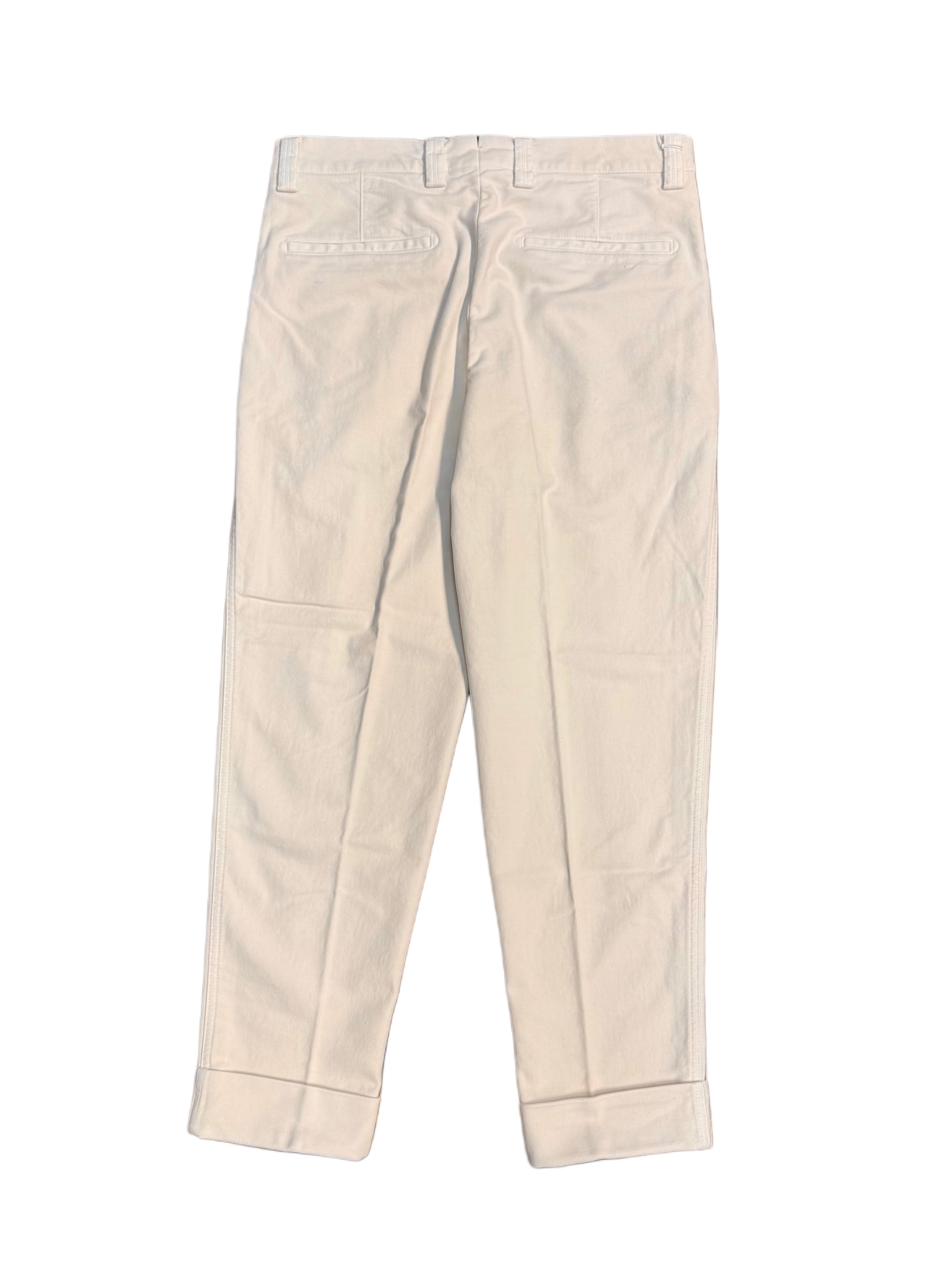 FRESH Camogli Moleskin Pleated Chino Pants In Old White