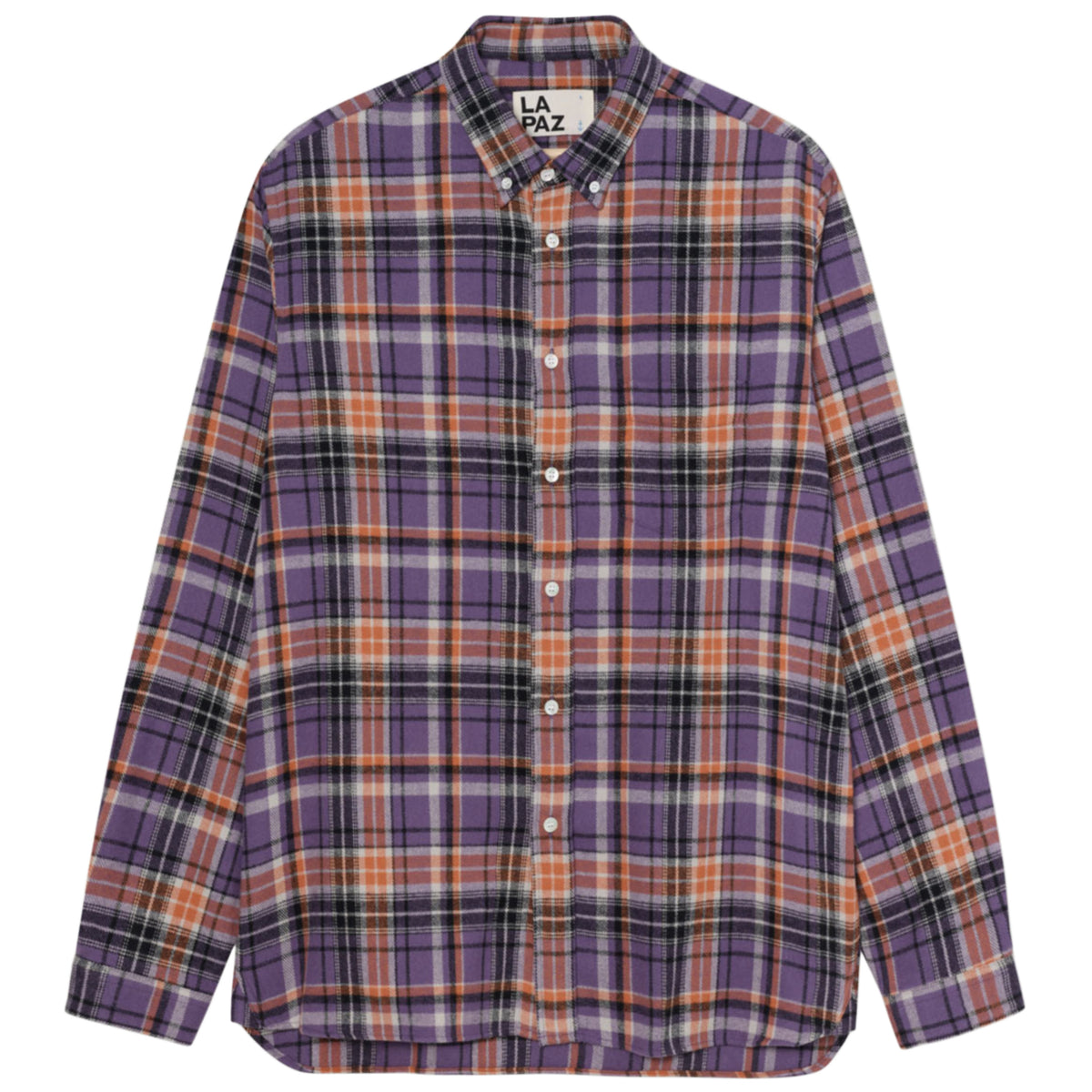 Chemise en flanelle à carreaux LA PAZ Branco manches longues - Raisin
