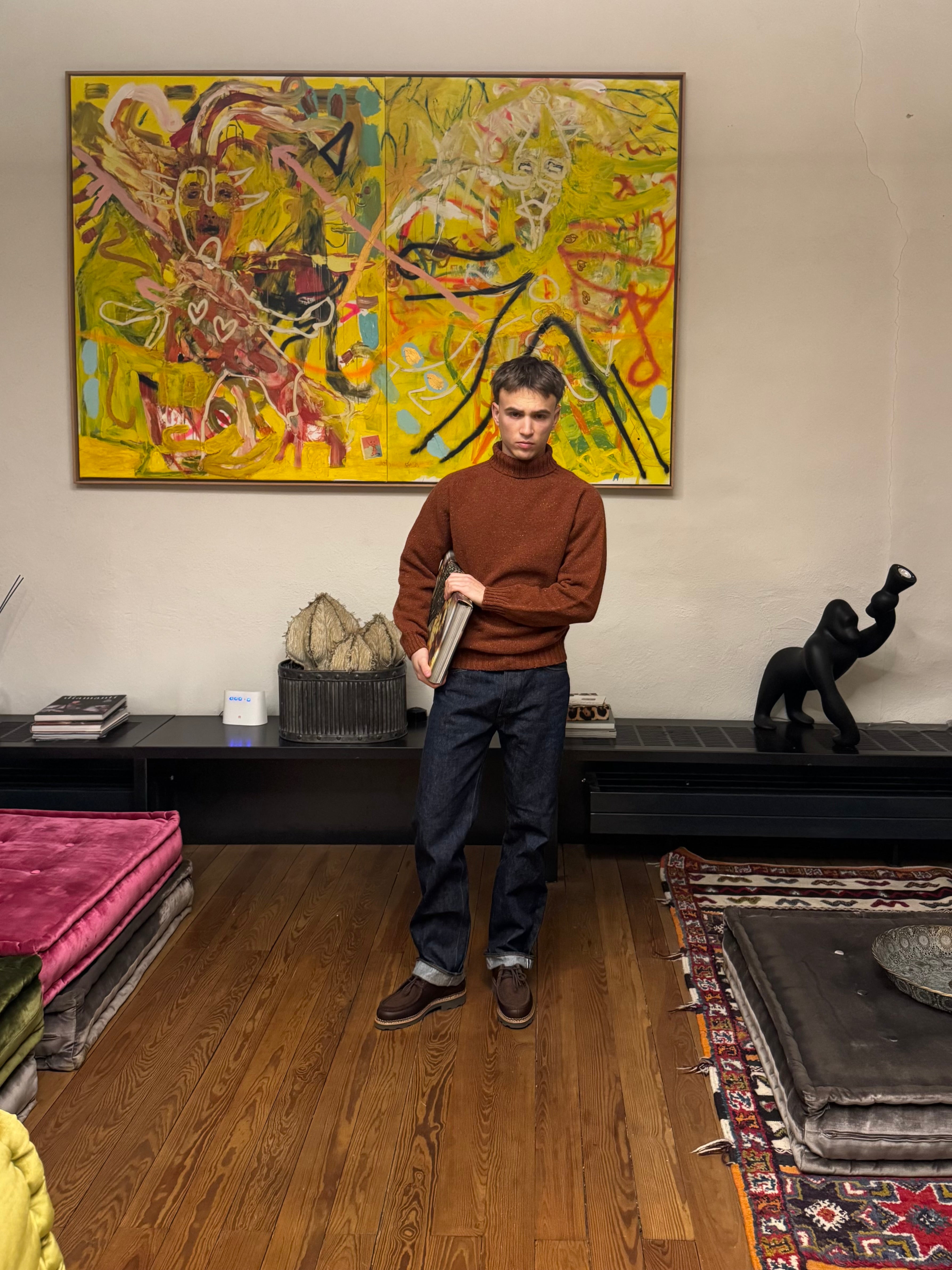 FRESH Mike Donegal Wool Turtleneck Sweater In Rhum