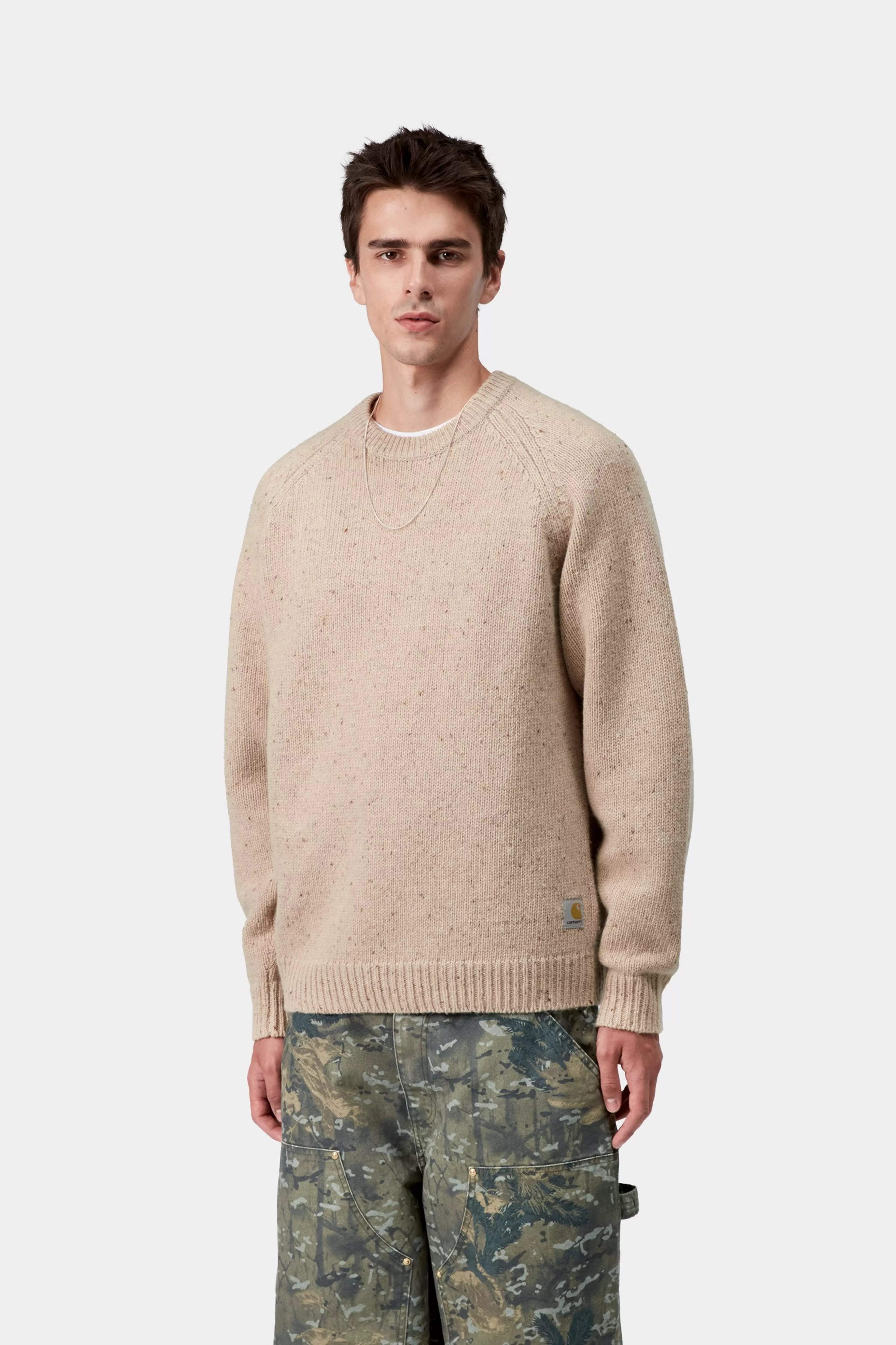 CARHARTT WIP Anglistic Sweater Speckled Fleur De Sel
