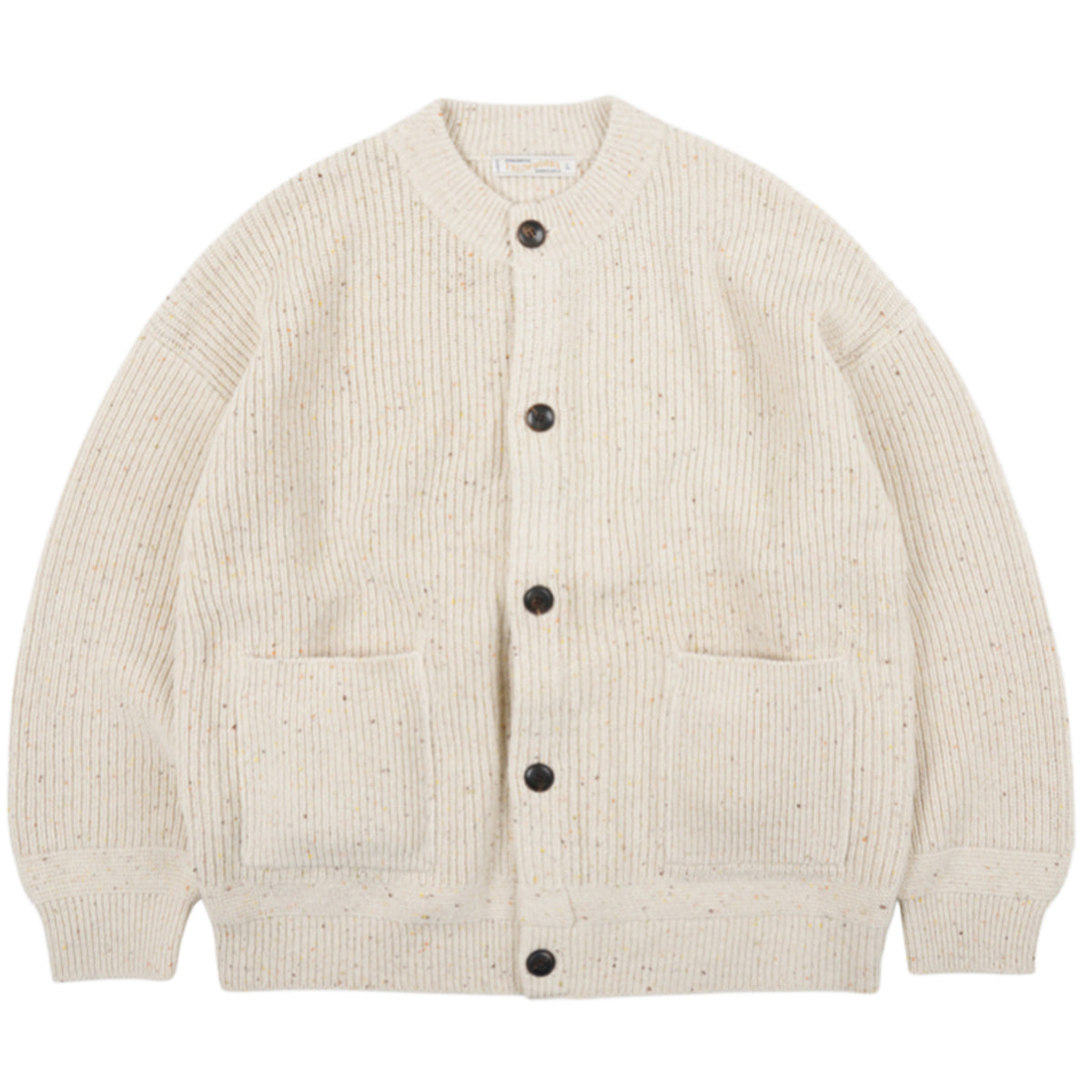 FRIZMWORKS Bocaci Wool Round Cardigan Ivory