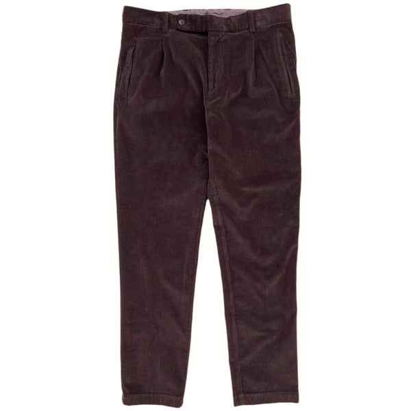 FRESH Corduroy Pleated Chino Pants In Brown