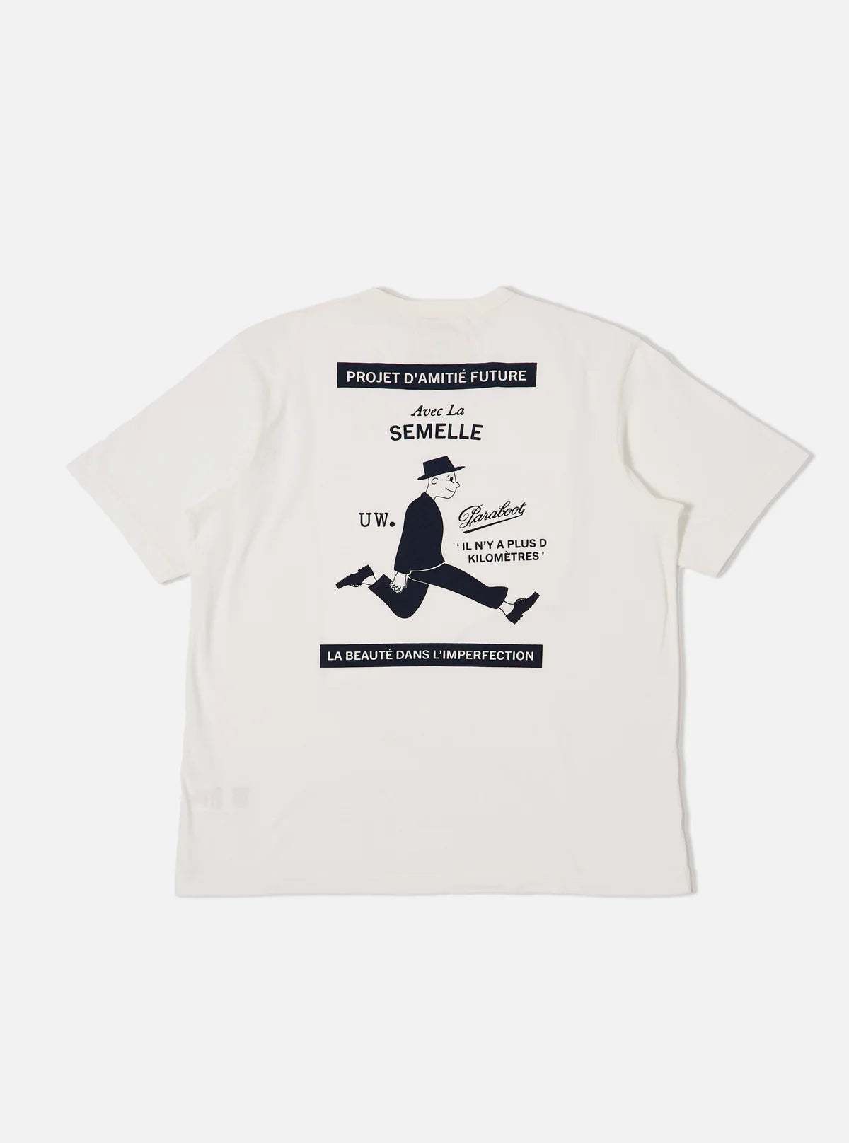 T-shirt Paraboots x Universal Works en jersey simple écru imprimé