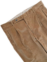 FRESH Corduroy Pleated Chino Pants In Khaki
