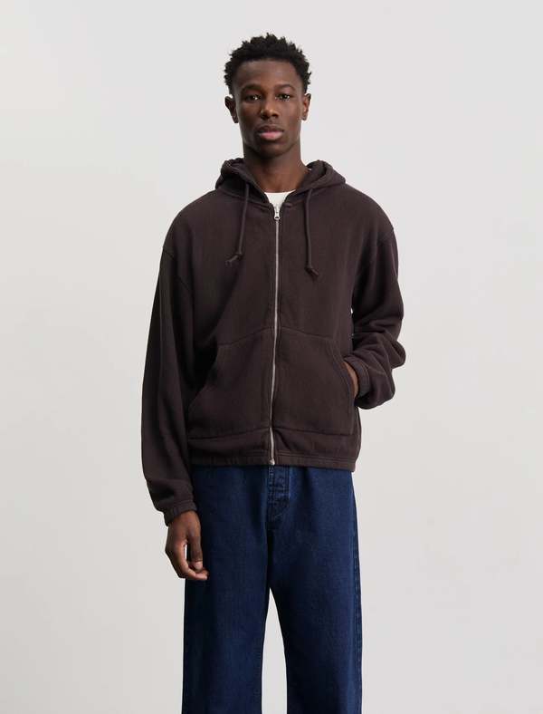 ANOTHER ASPECT Another Zip Hoodie 1.0 Dark Brown ANOTHER ASPECT Another Zip Hoodie 1.0 Dark Brown