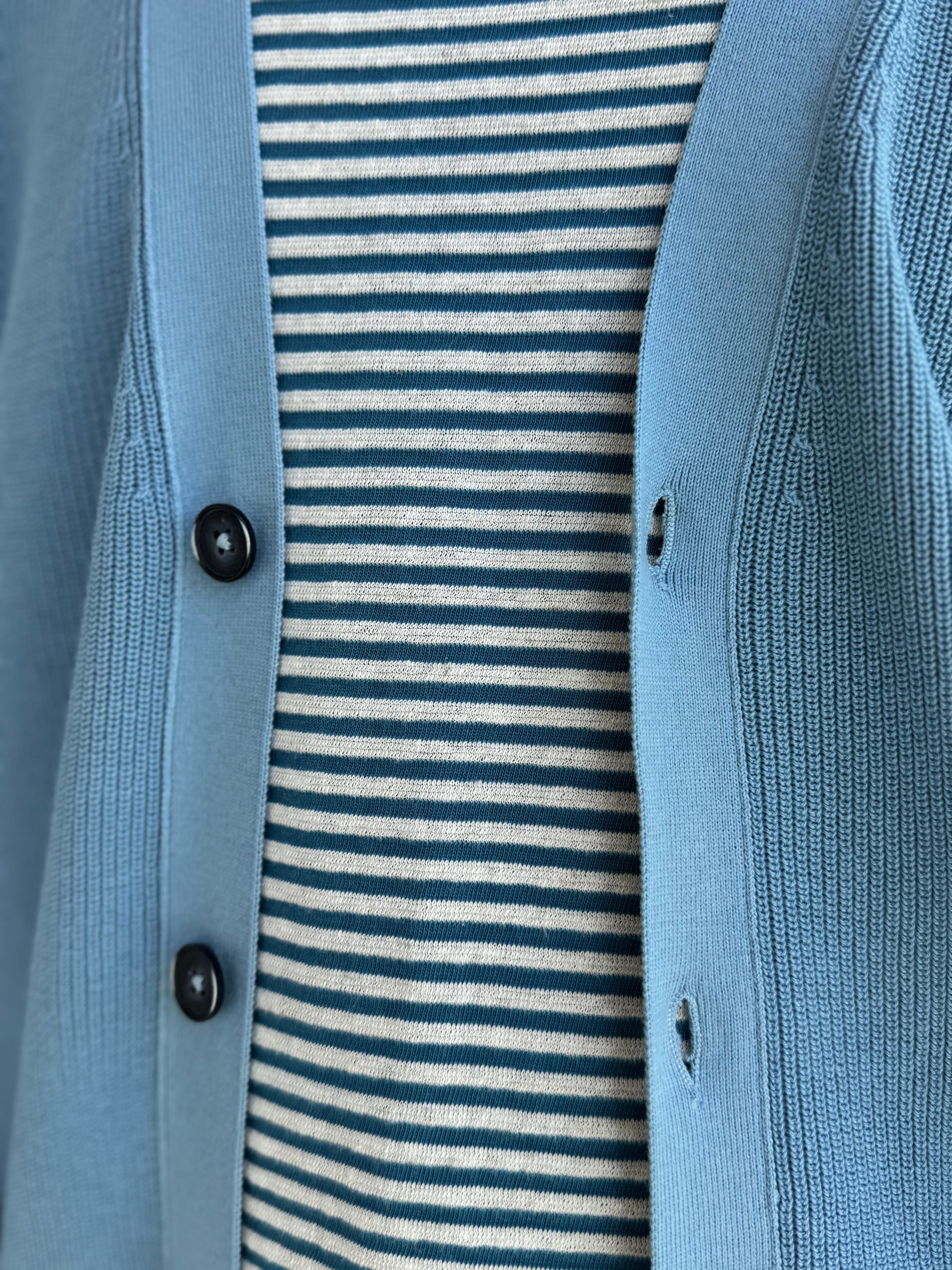 Cardigan FRESH Scott in cotone italiano color azzurro